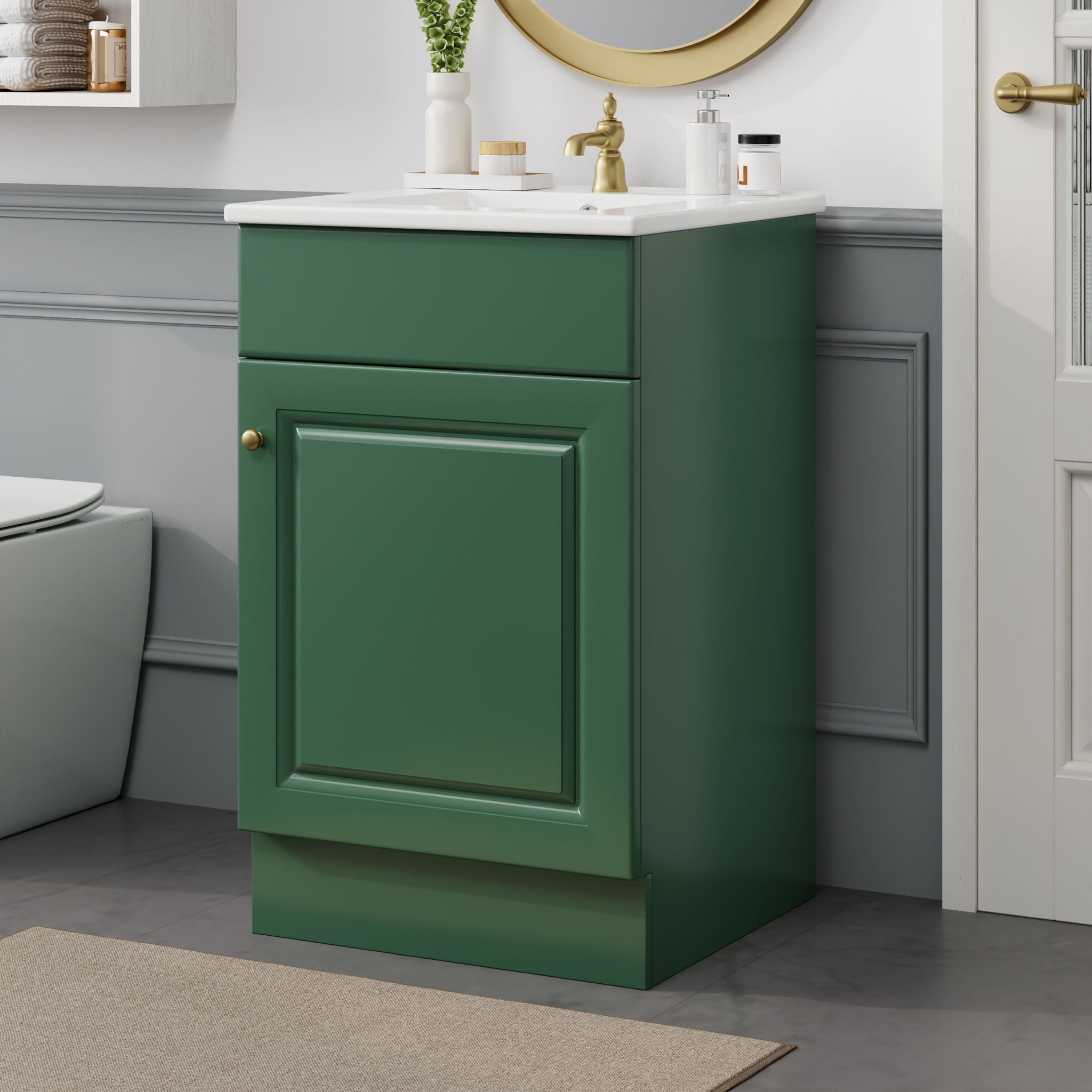 Bathroom Vanity With Sink, Cabinet With Adjustable Shelf
