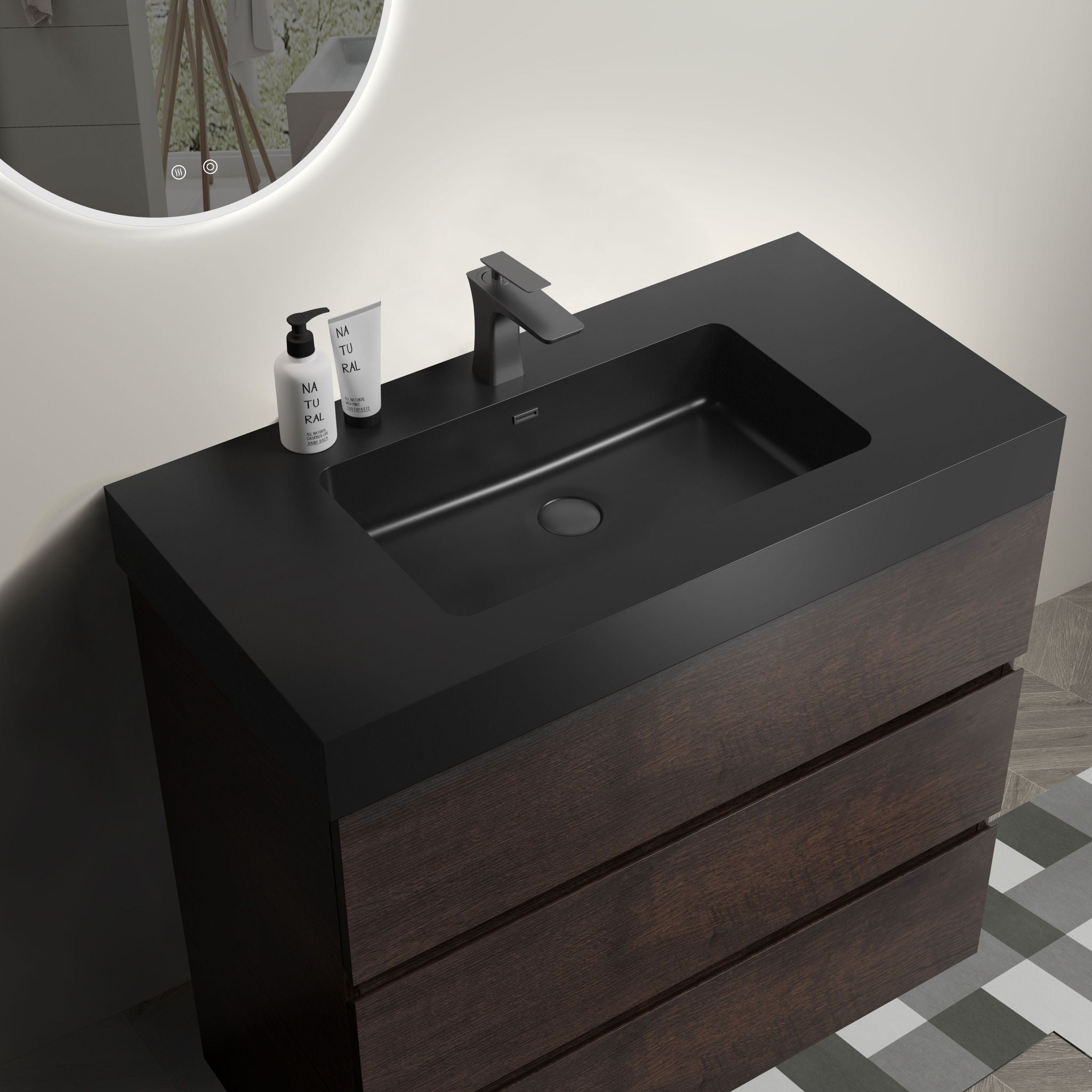 Alice - Bathroom Vanity With Large Storage, Freestanding