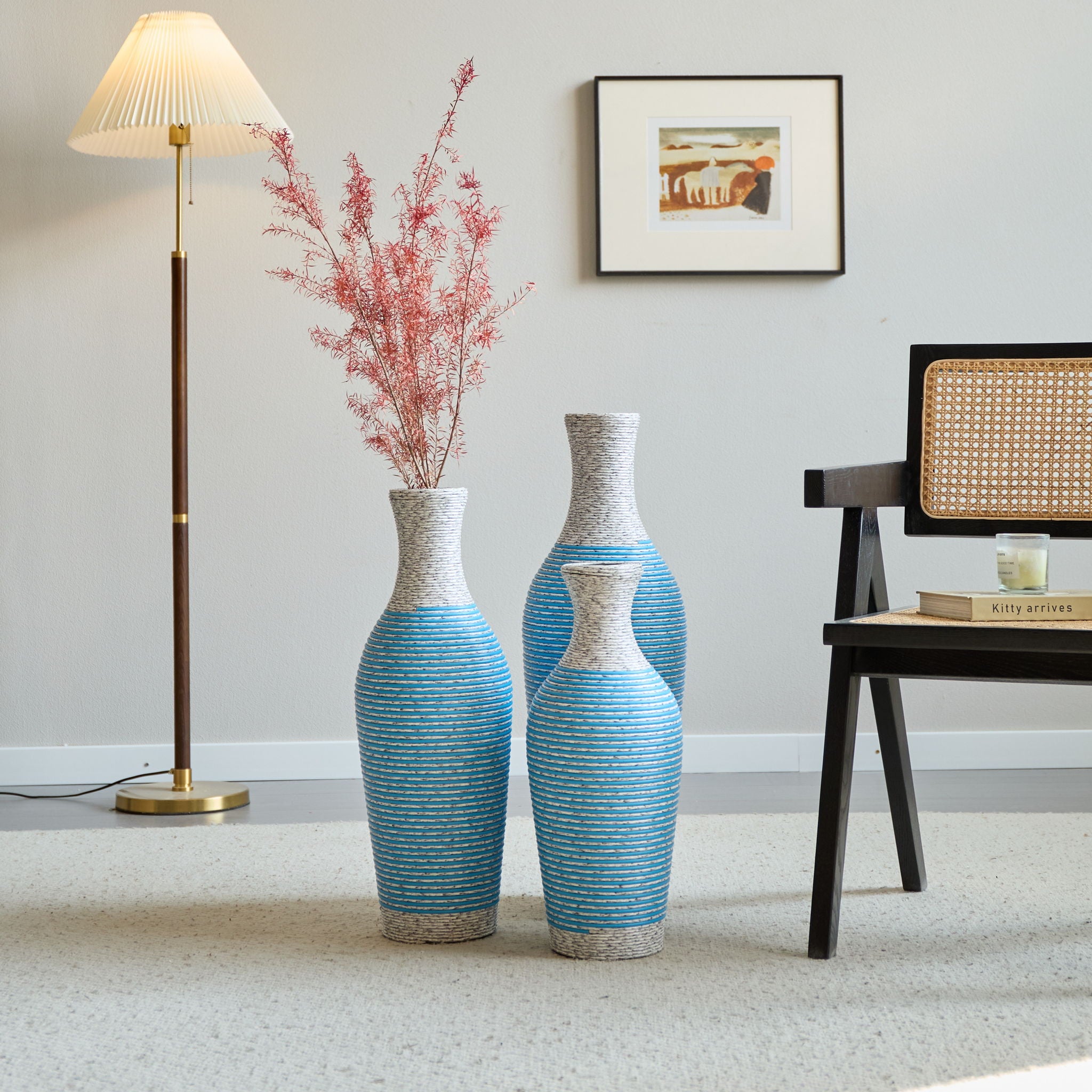 Classic And Neat Floor Vase, High Independent Flower Stand (Set of 3)