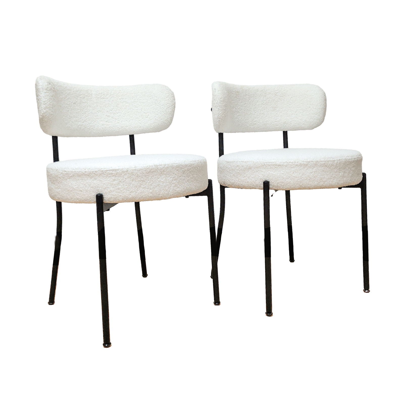 Mid-Century Modern Dining Chair With Curved Backrest