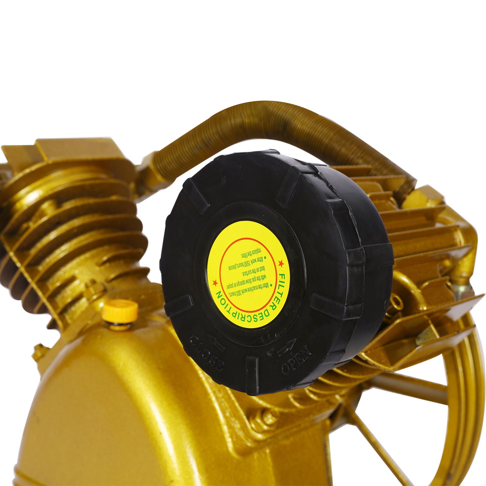 V Type Dual Cylinder Air Compressor Pump Head 5.5Hp 21Cfm 115 Psi - Golden