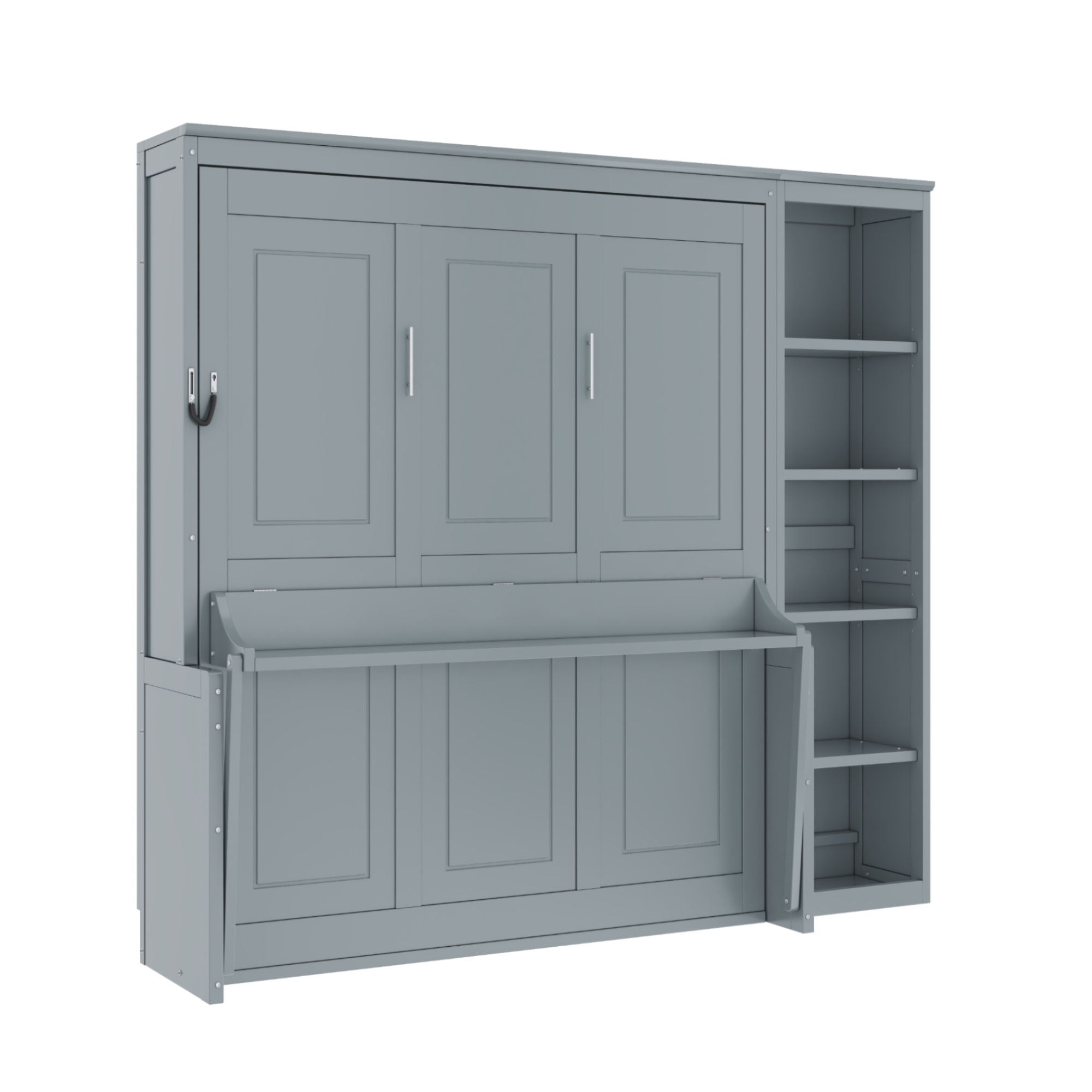 Sturdy Murphy Bed With Desk And Bookshelf