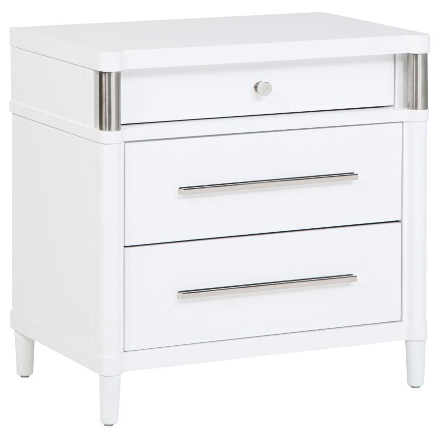 Gracemont - 3-Drawer Bedroom Nightstand Bedside Table - White