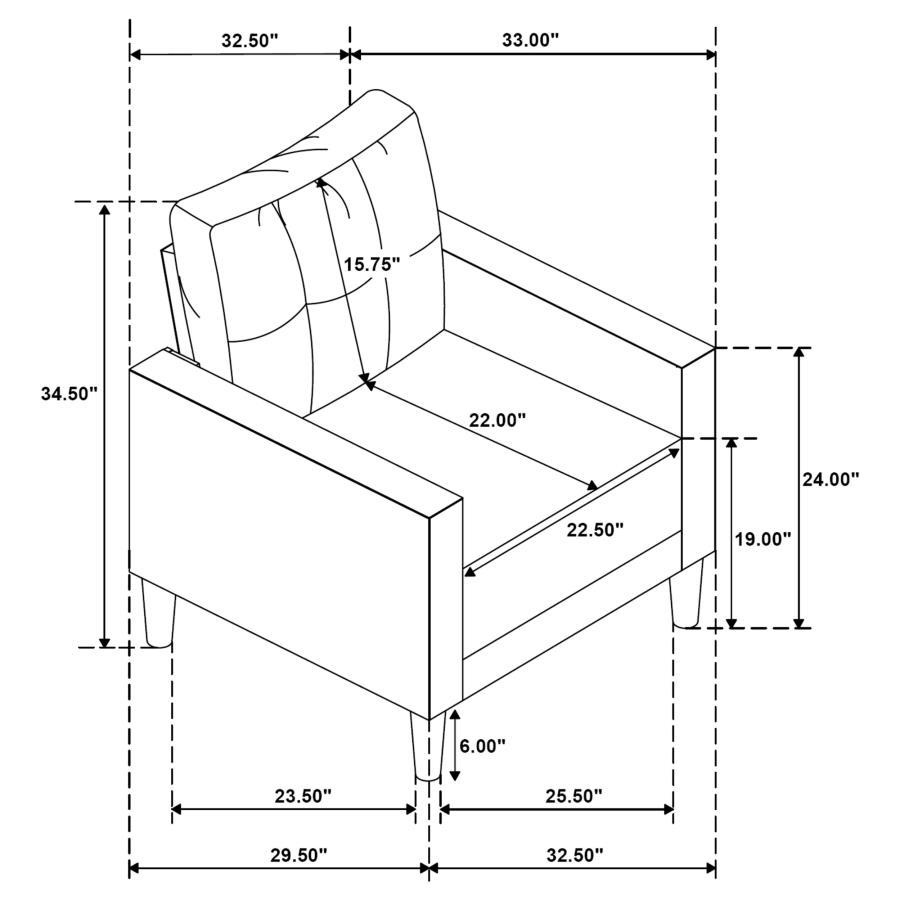 Bowen II - Upholstered Track Arm Accent Chair