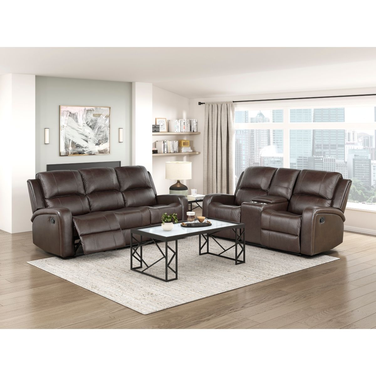 Austin - Double Reclining Loveseat With Center Console -