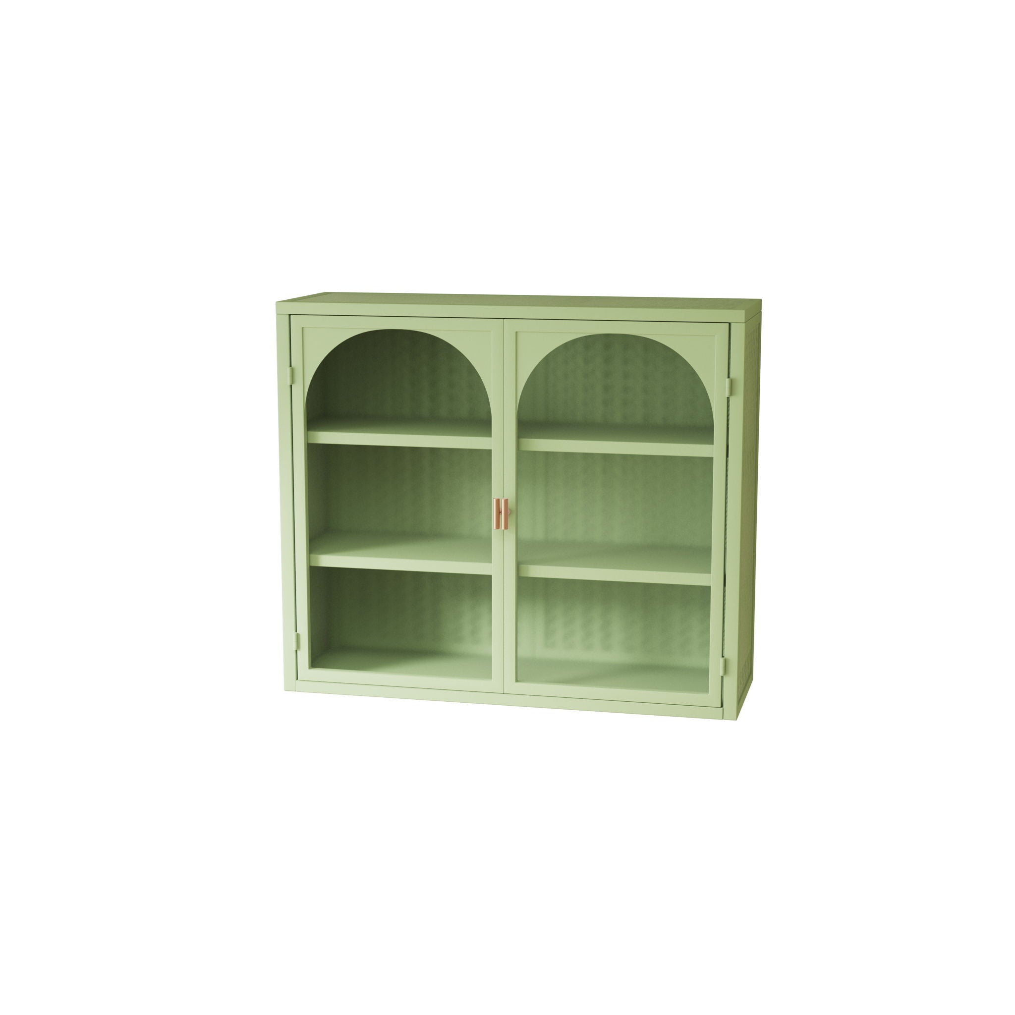 2 Door Wall Cabinet With 3 Tier Storage - Green