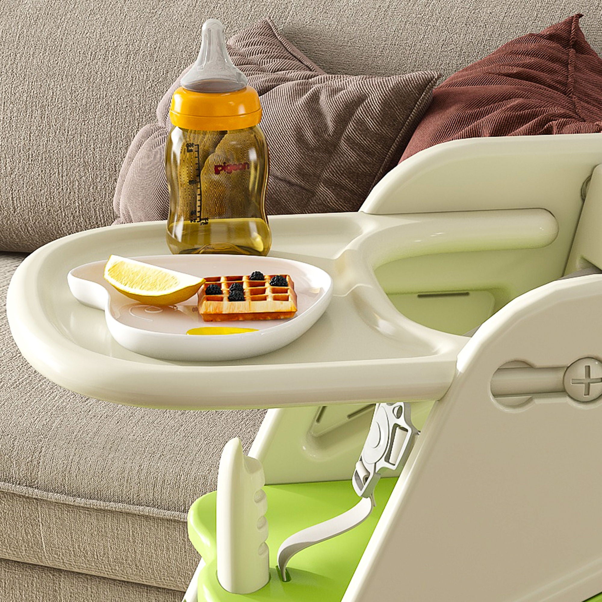 Multifunctional Growing Up Dining Chair With Adjustable Height And 5 Point Seat Belts