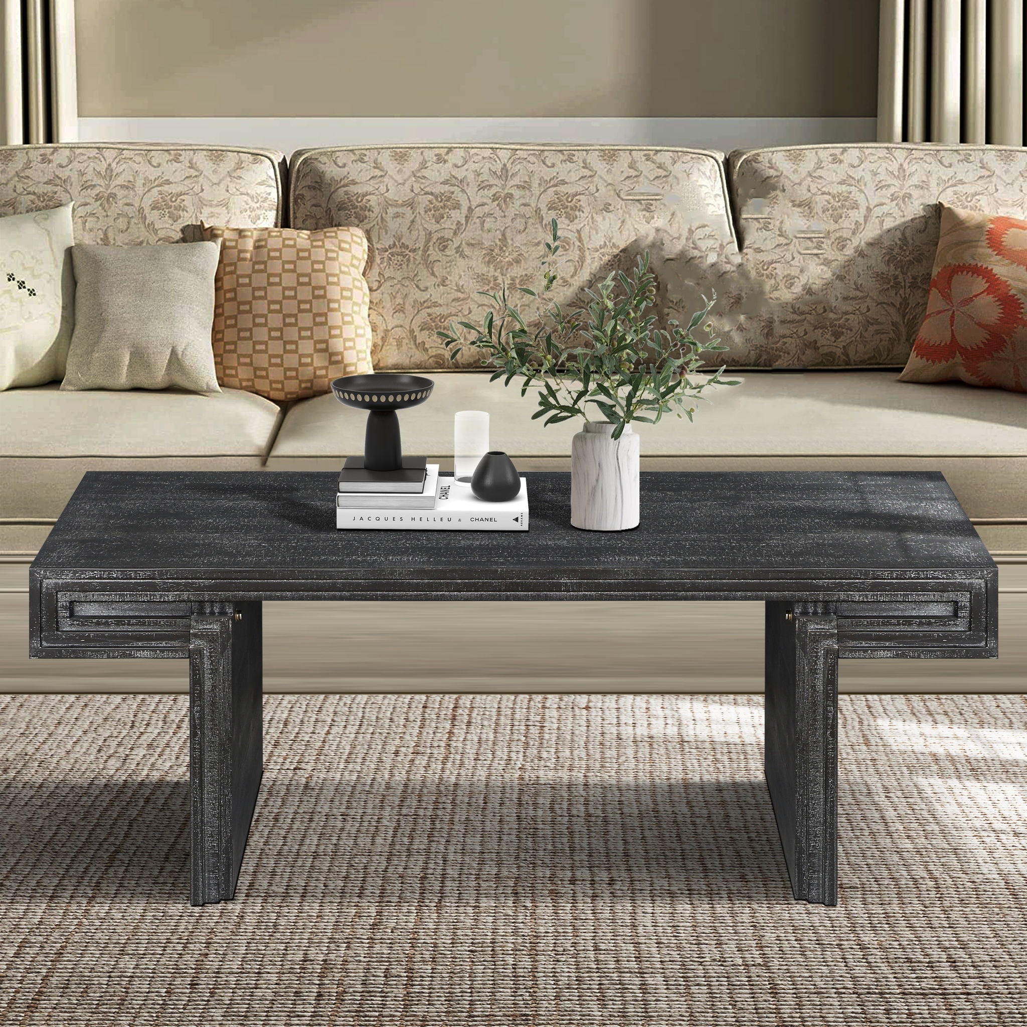 American Vintage Industrial Coffee Table, Double Tier Design