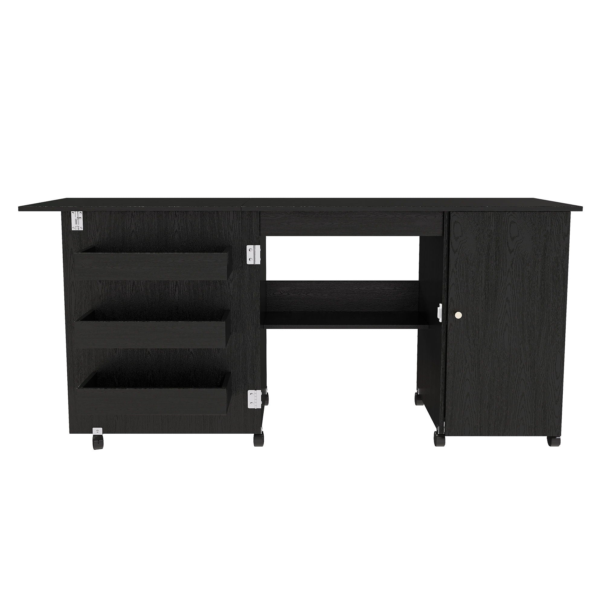 Foldable Sewing Table With Locking Casters