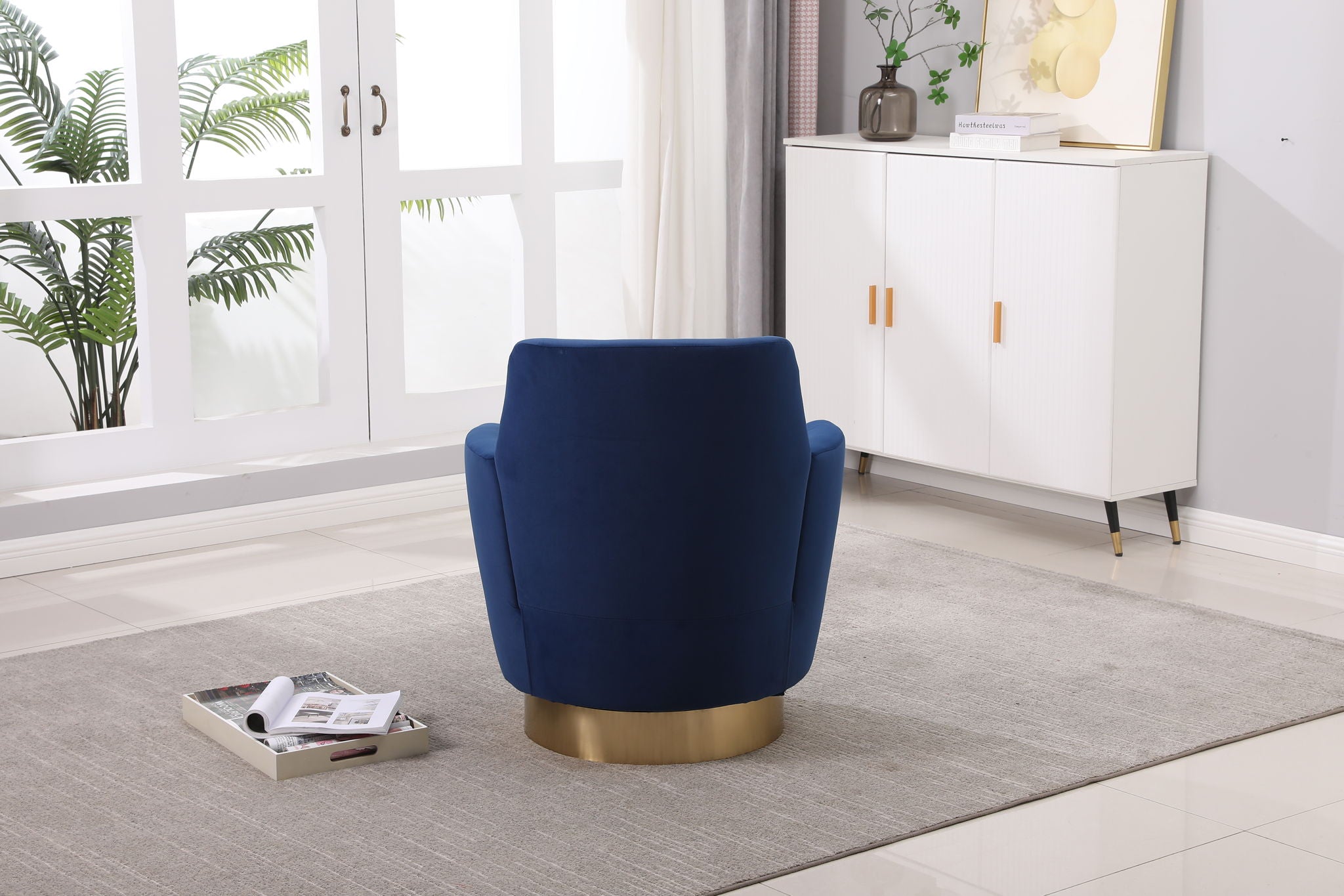 Teddy Swivel Barrel Chair, Swivel Accent Chairs Armchair For Living Room