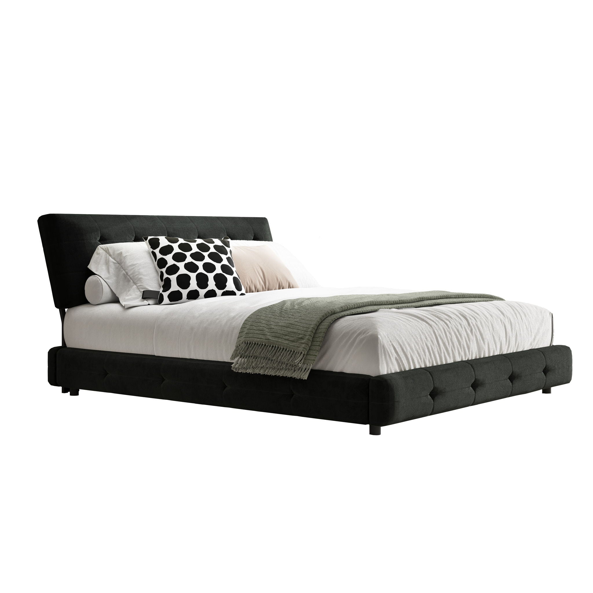 Tufted Headboard With Extra-Large Ultra-Soft Cloud Pillow Design