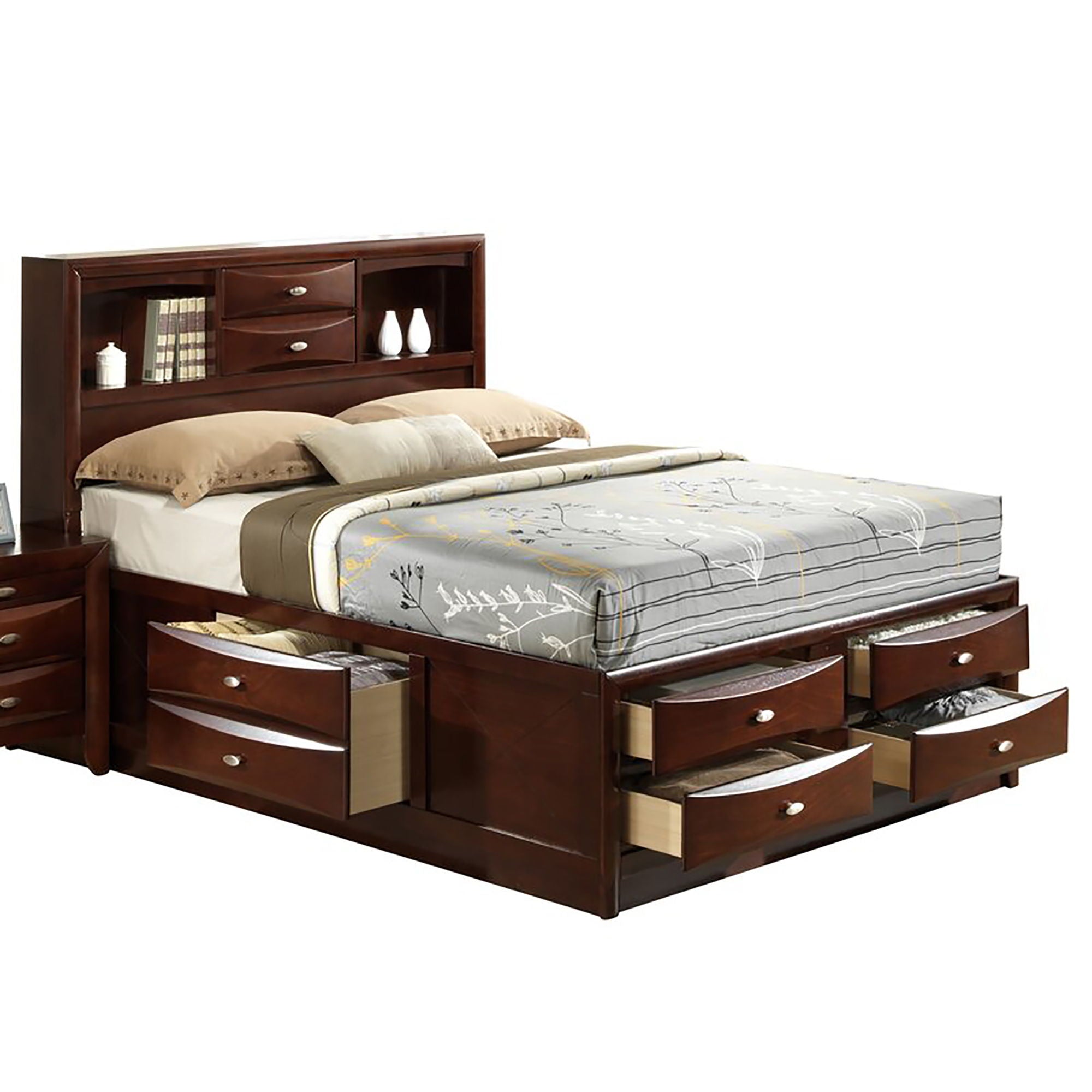 Lucille - Bed With Storage And Bookcase Headboard