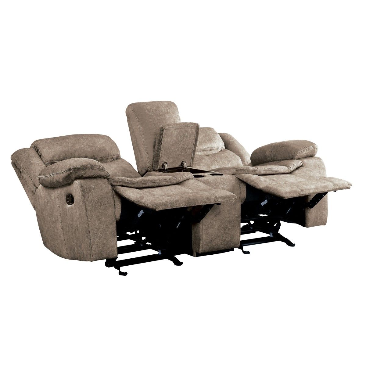 Bastrop - Double Glider Reclining Loveseat With Center Console
