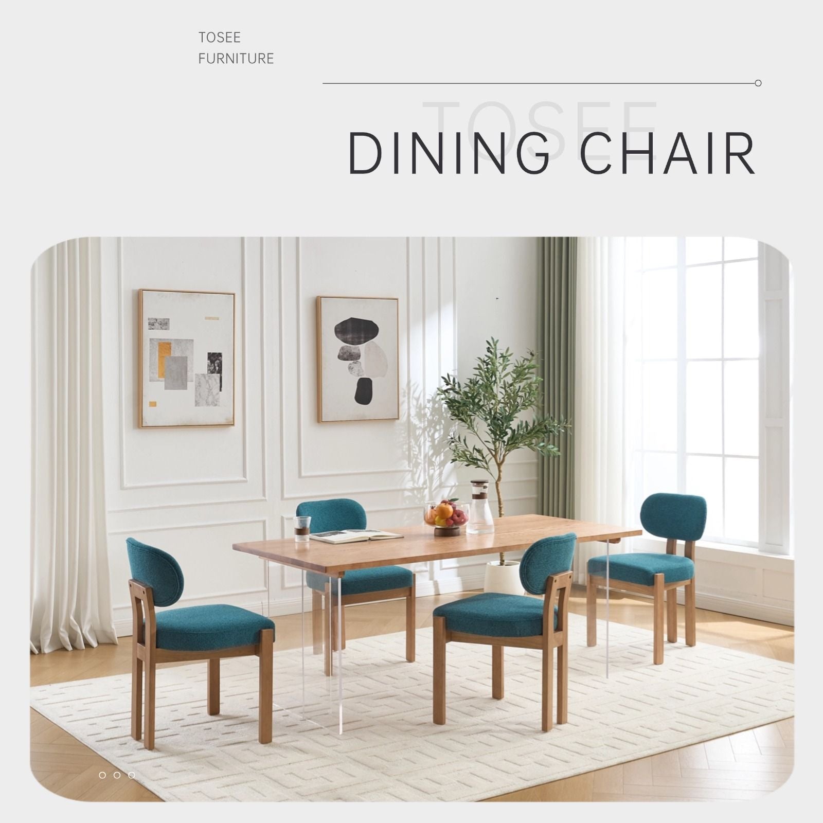 Dining Chairs With Ergonomic Backrest And Adjustable Feet (Set of 2)