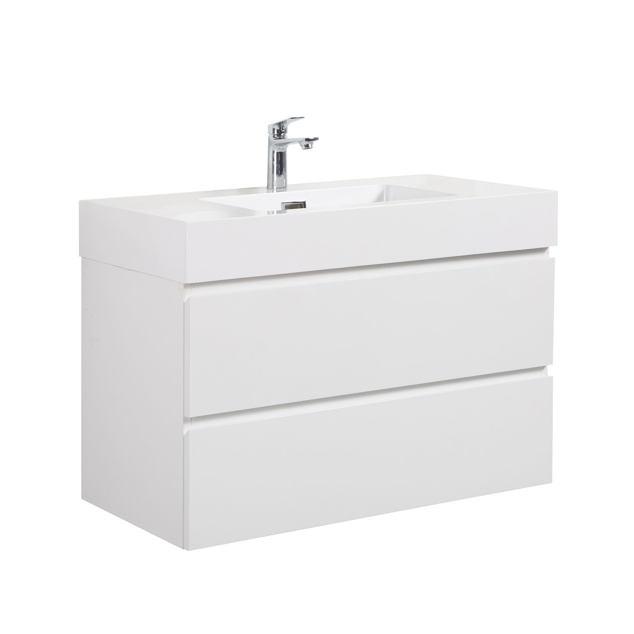Alice - Bathroom Vanity With Large Storage, Sink, Wall Mounted