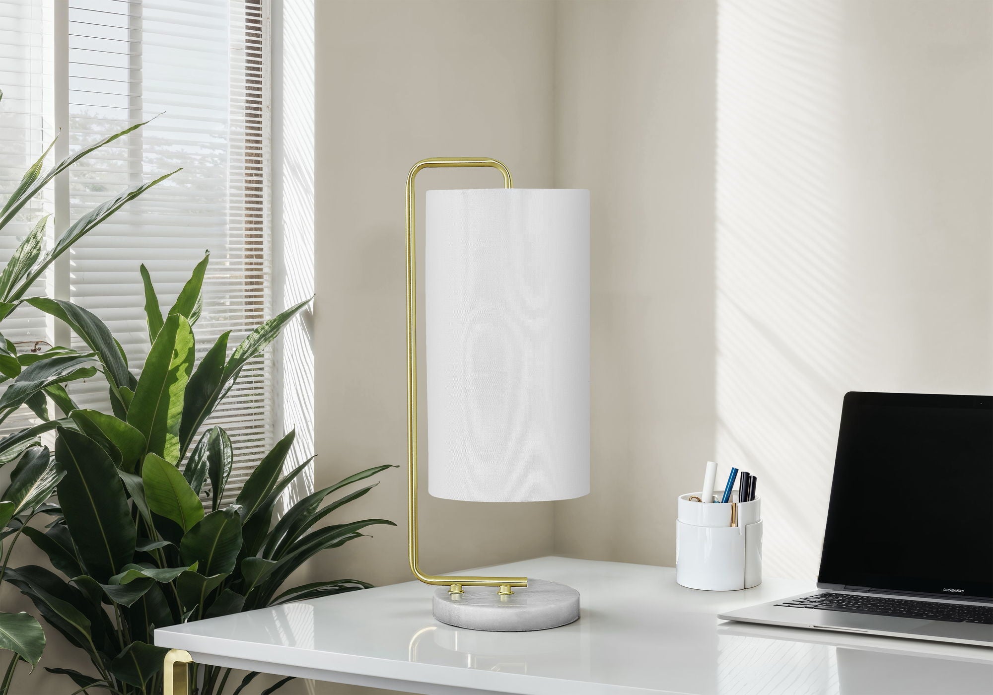 Lighting, Table Lamp, Marble, Contemporary - White