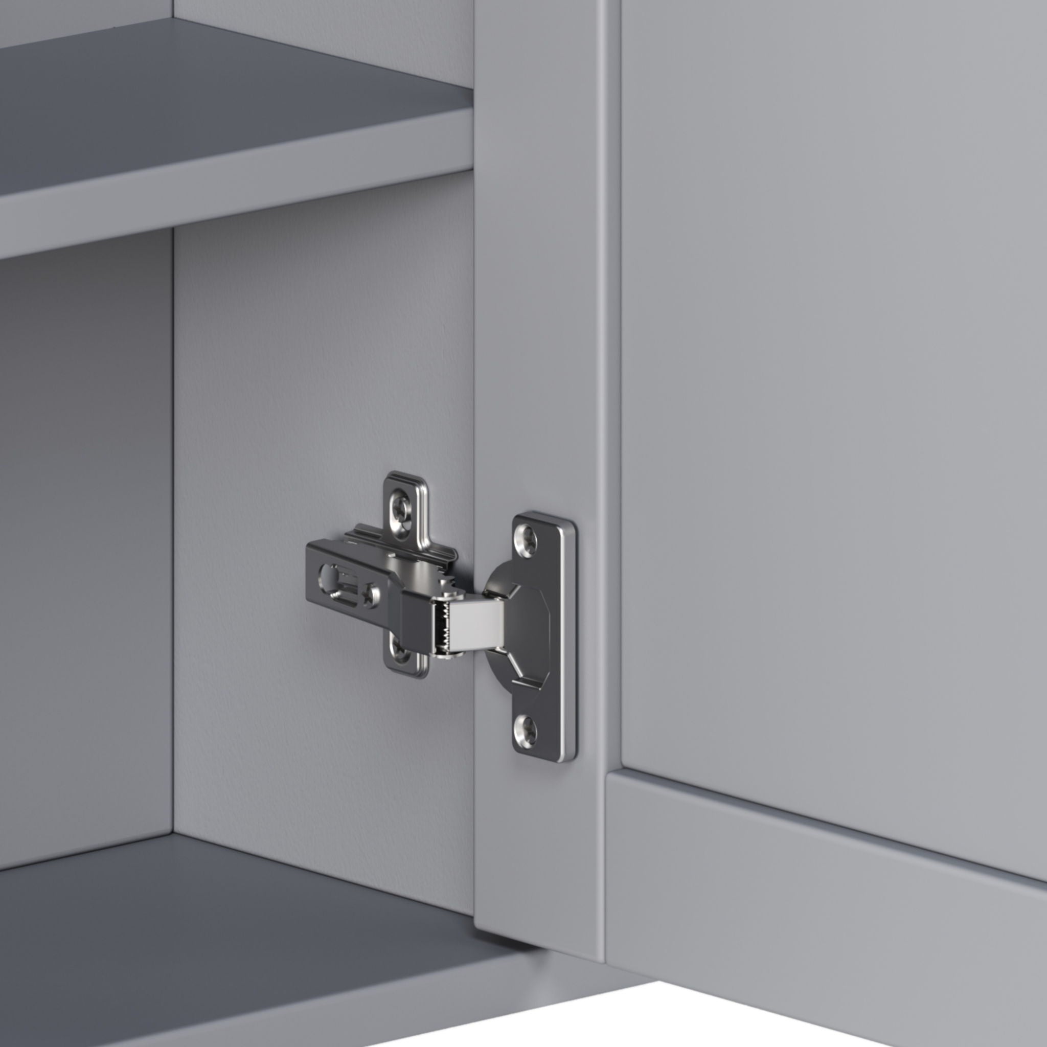 Bathroom Wall Storage Cabinet With Mirror And Adjustable Shelf, 6 Open Shelves