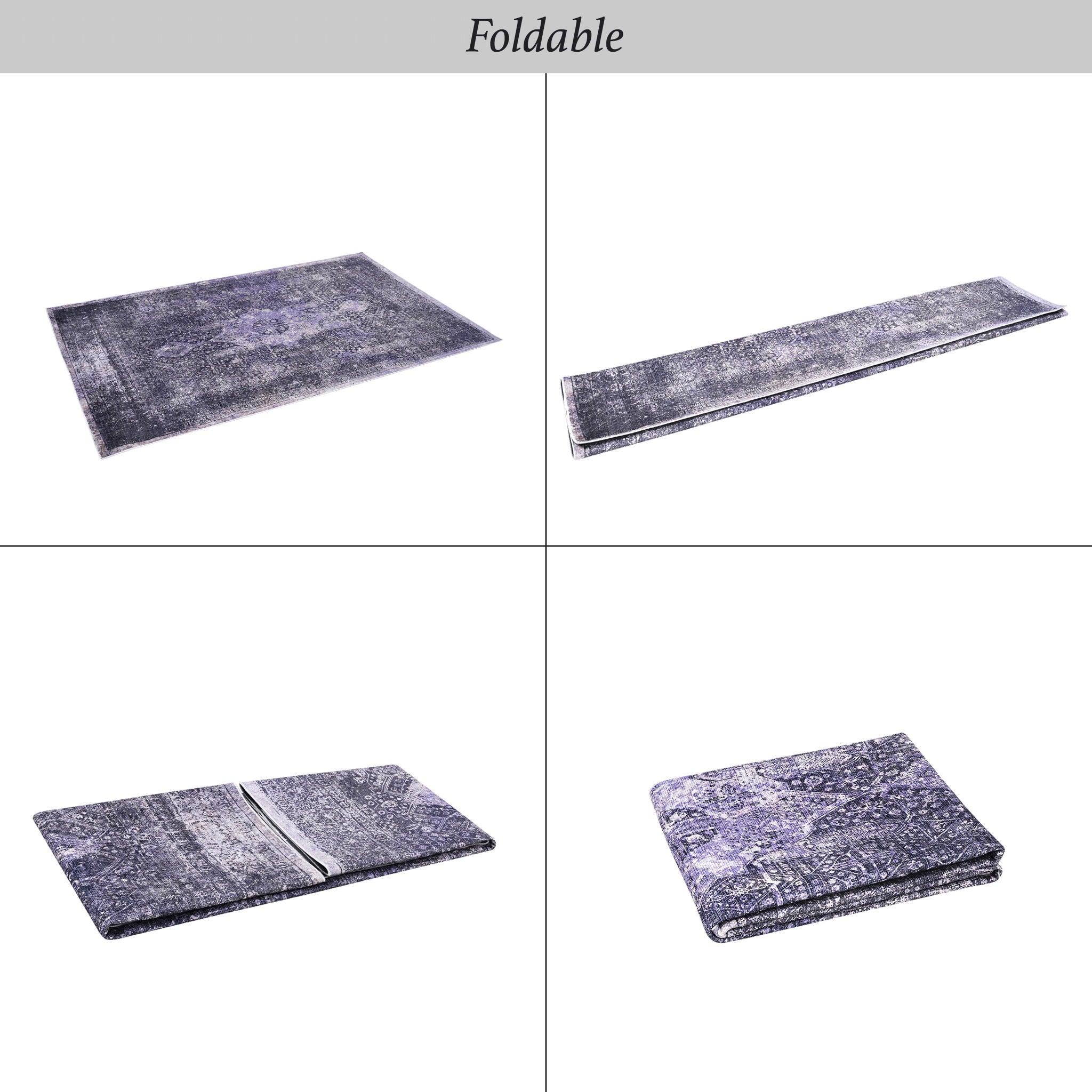 Maval - 3' X 5' Washable Area Rug - Anthracite