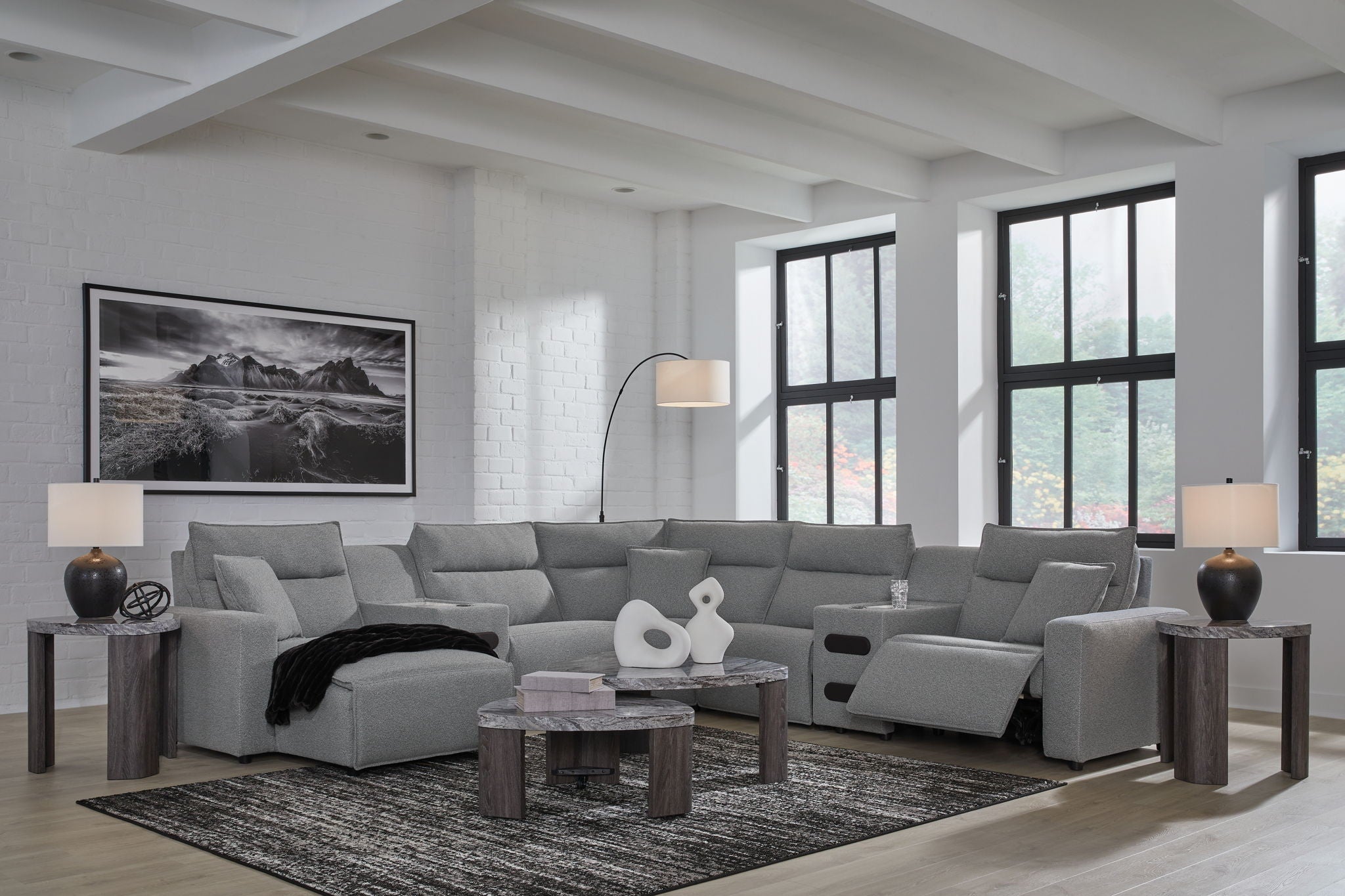 ModMax II - Salt And Pepper - Reclining Sectional