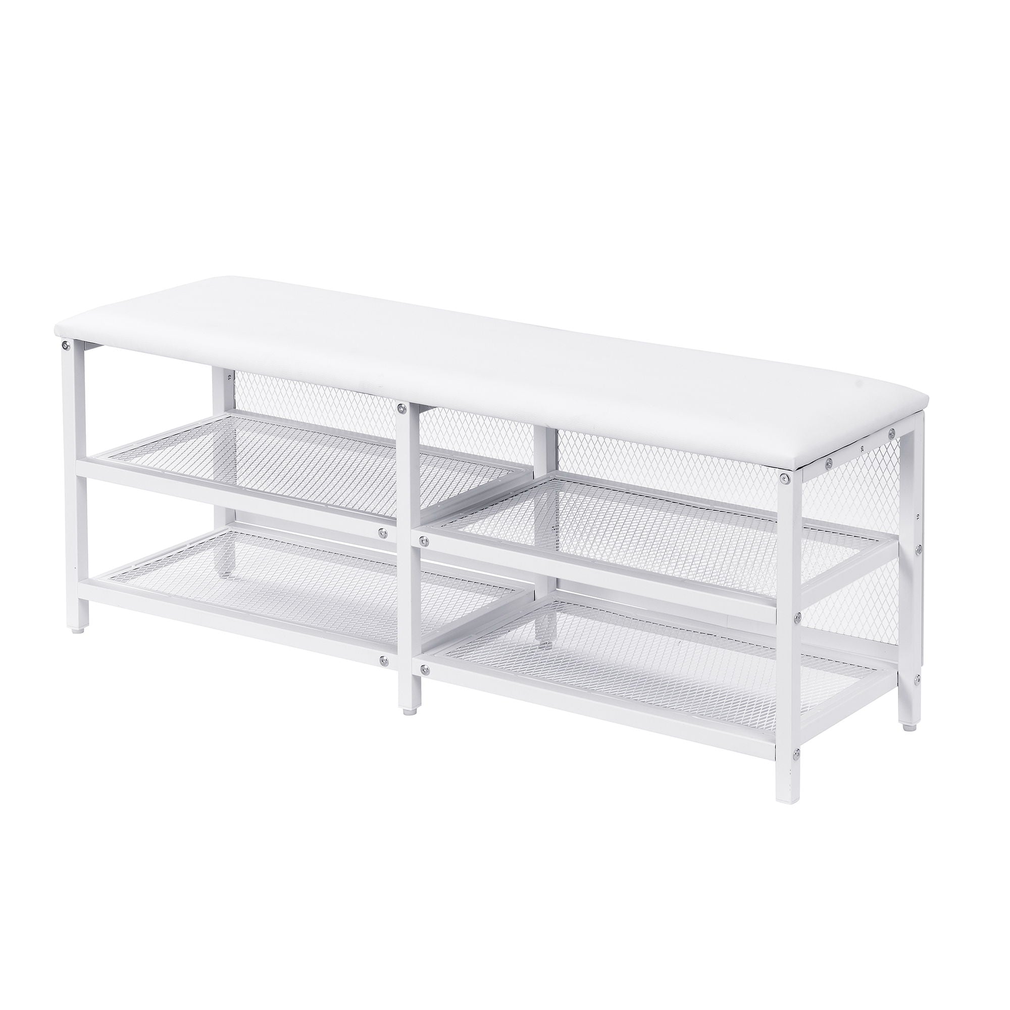 Platform Bed With 2 Tier Storage Shelves, Storage Cabinet