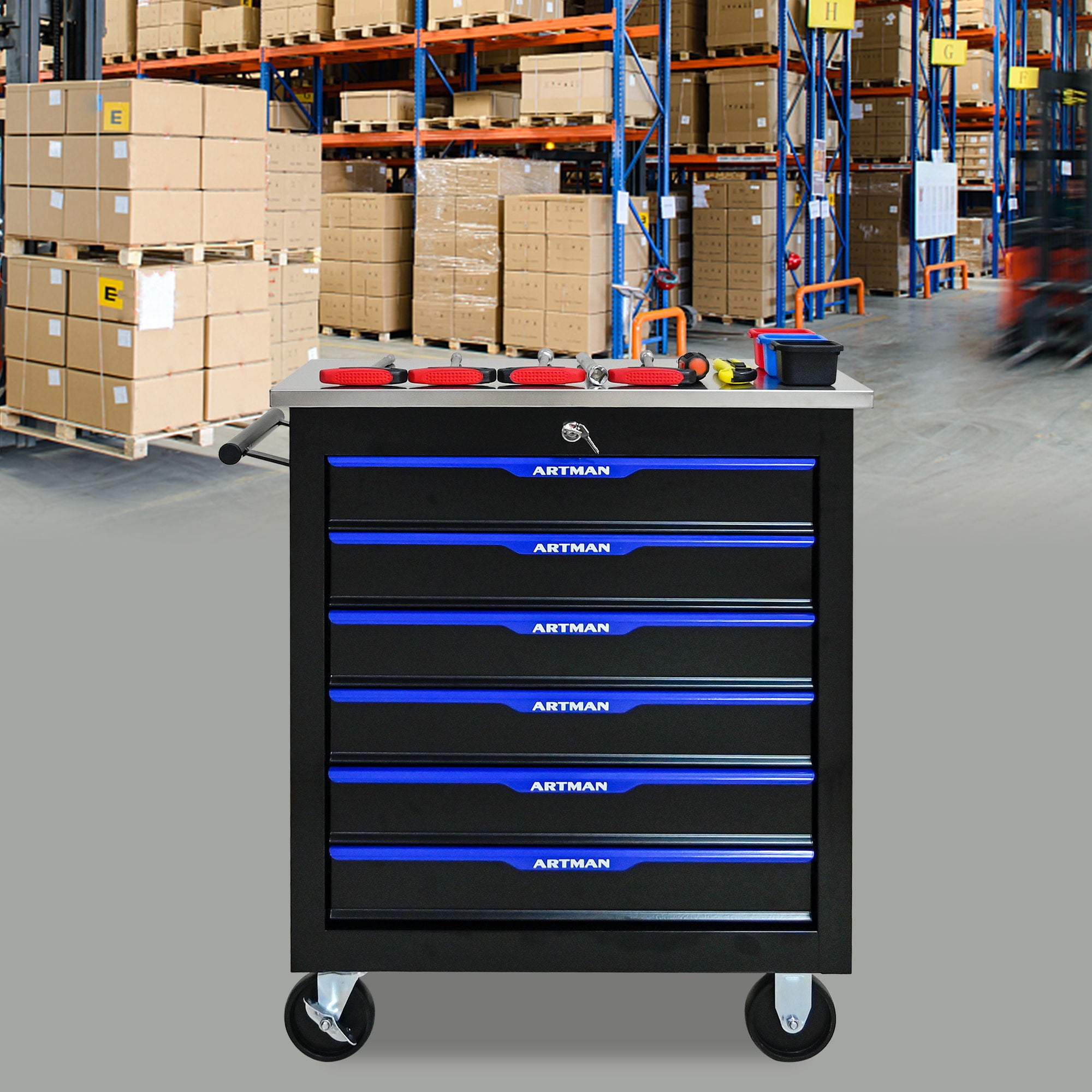 Drawer Multifunctional Tool Cart With Wheels
