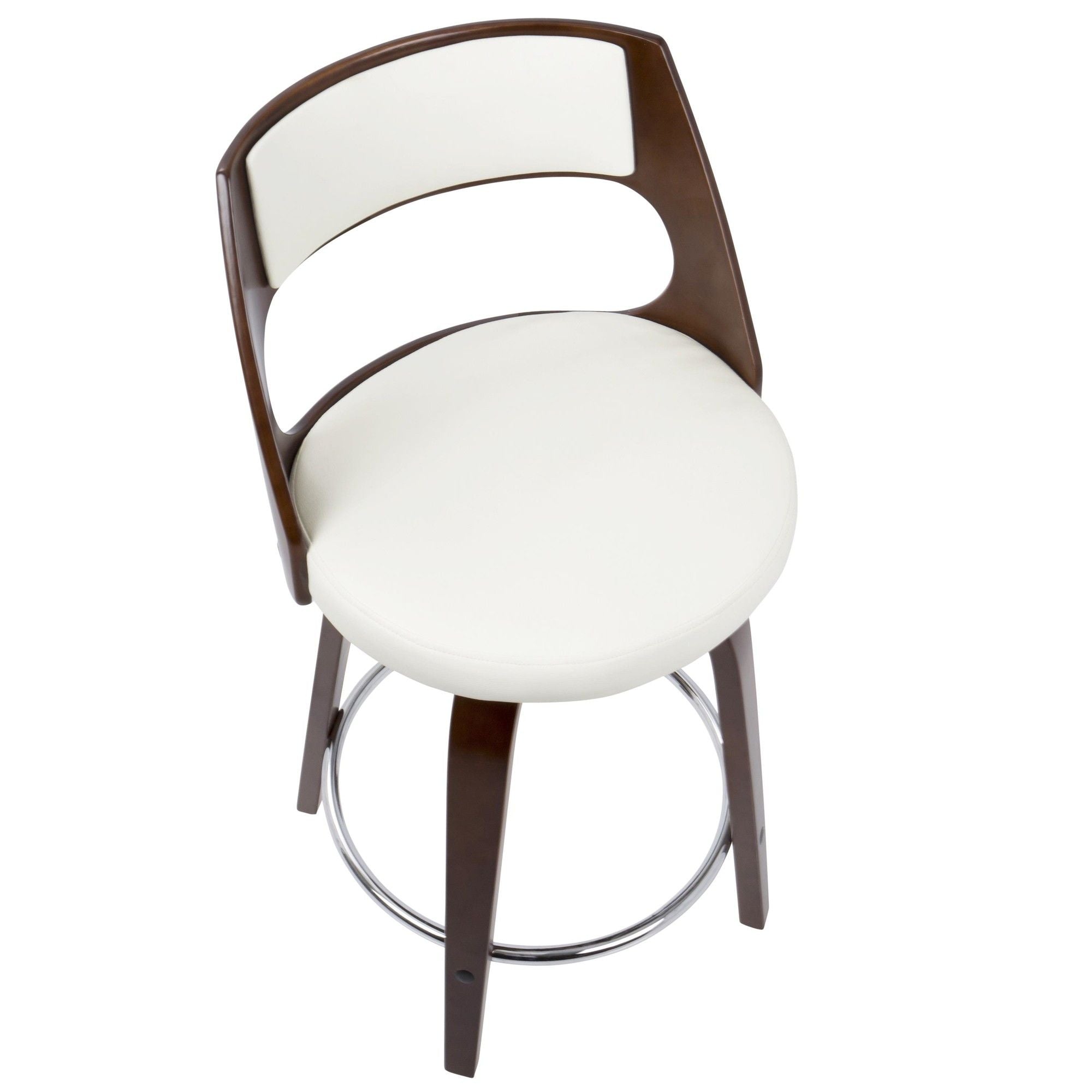 Cecina - Mid-Century Modern Fixed Height Counter Stool With Swivel And Round Footrest (Set of 2)