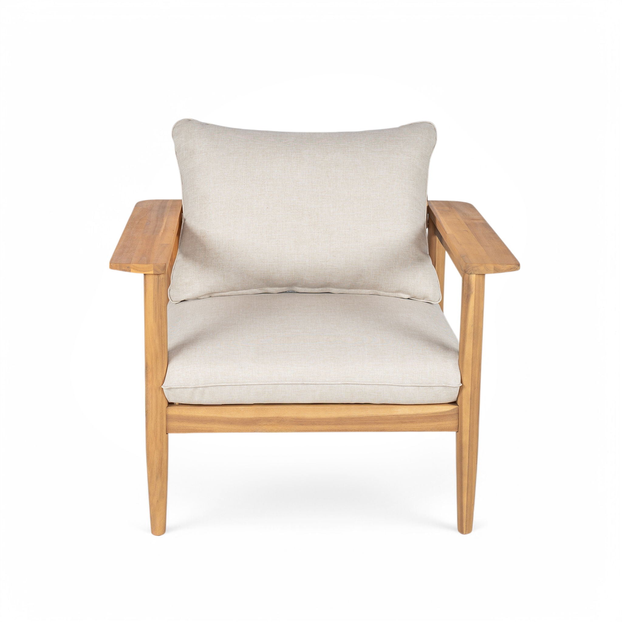 Terassi - Outdoor Lounge Chair (Set of 2) With Cushions - Beige / Light Teak
