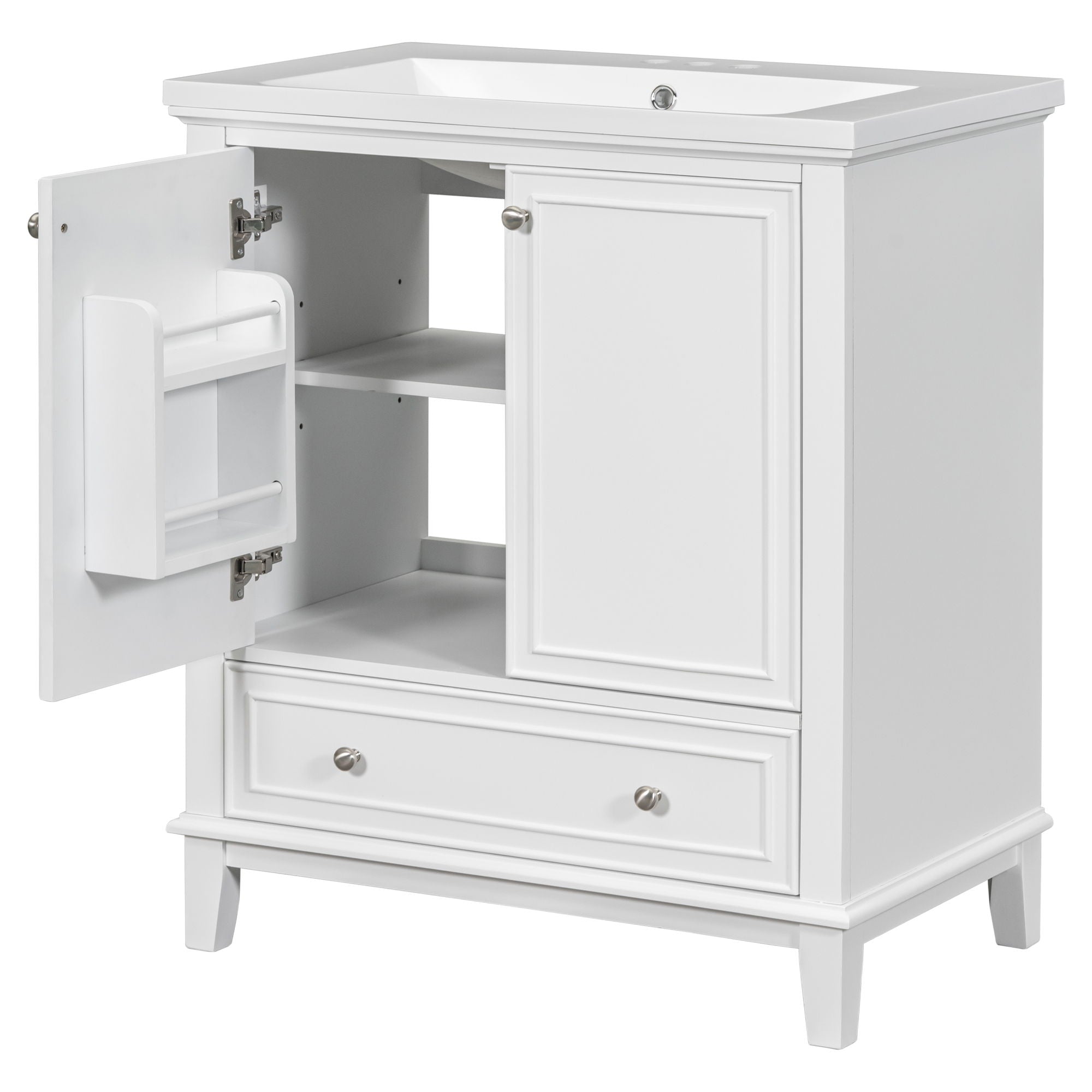 Modern Bathroom Vanity With Sink Combo, Multi Functional Cabinet With Doors And Drawer