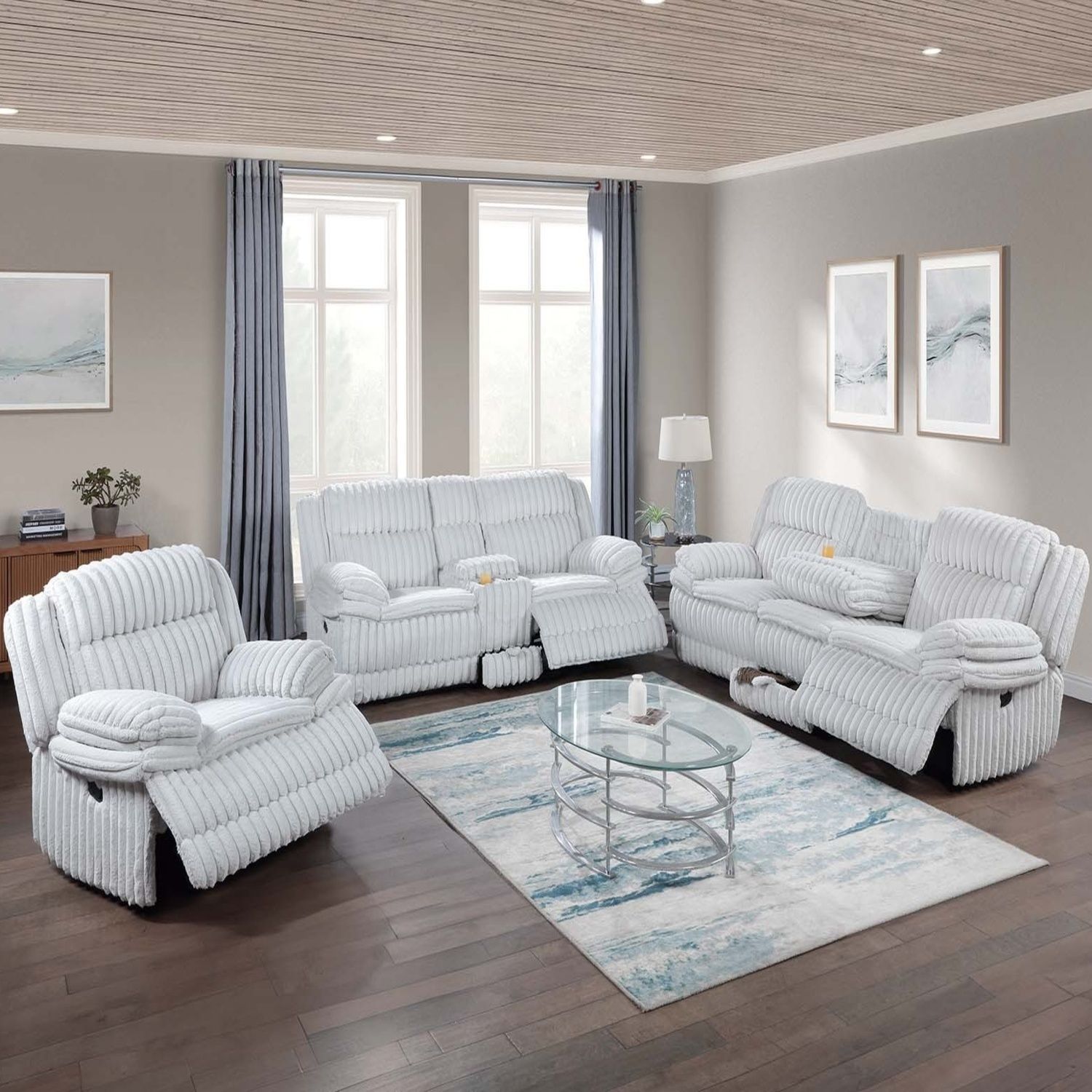 Contemporary Manual Motion Glider Recliner Chair With Padded Armrests And Smooth Rocking Function