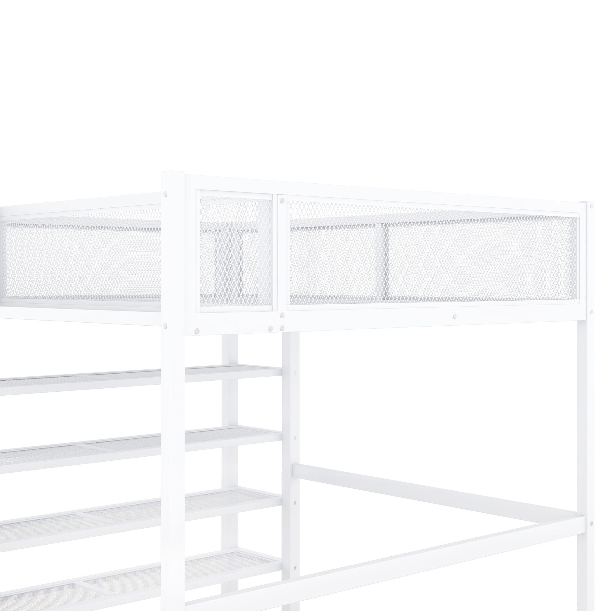 Loft Bed With 4 Tier Shelves And Storage