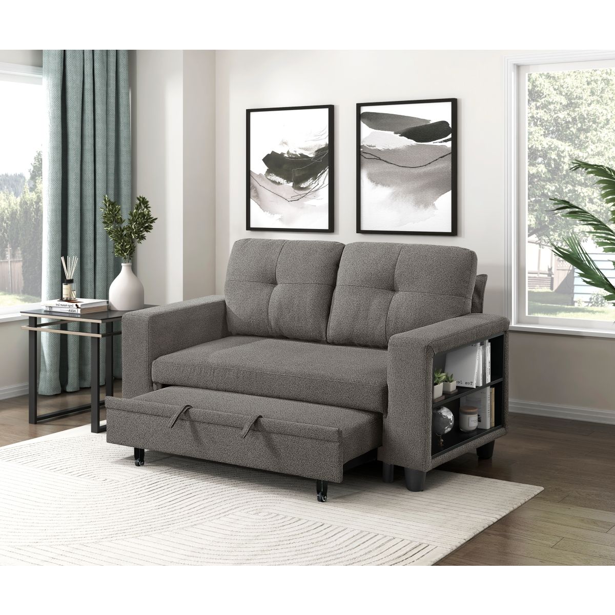 Robinson - Loveseat With Pull-Out Bed, Shelves And Charging Ports