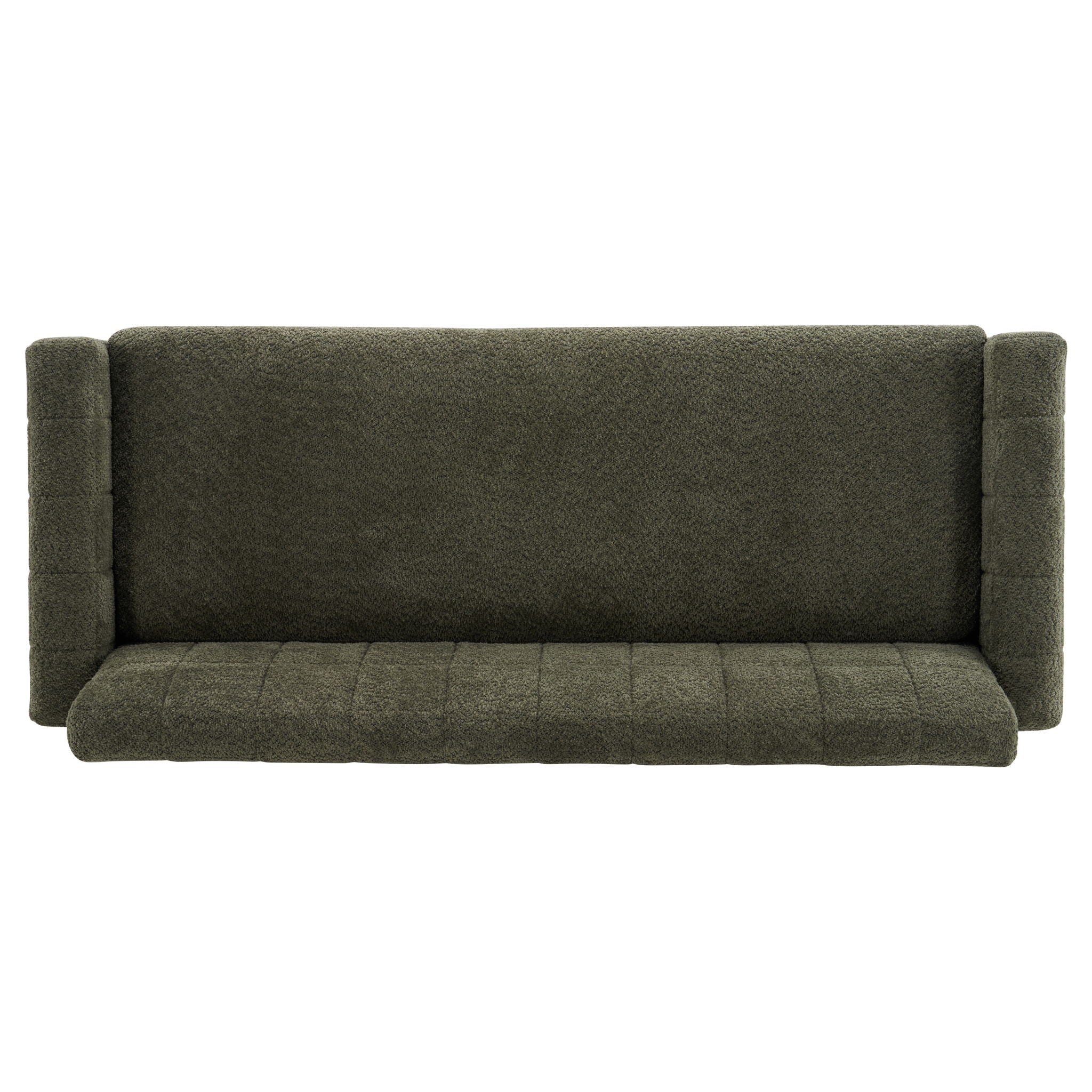 Modern Loveseat Sofa, 2 Seater With Square Arms For Living Room