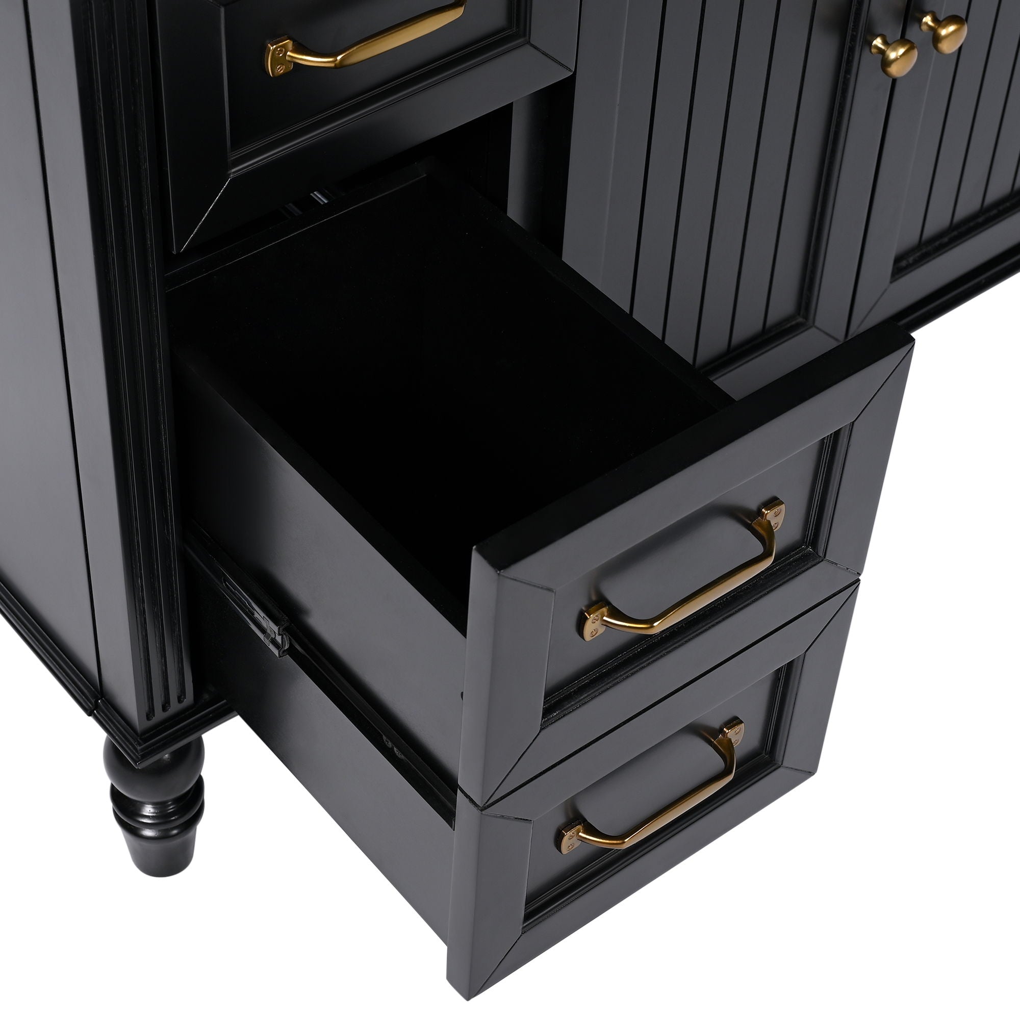36" Bathroom Vanity With Sink, Freestanding Cabinet With Drawers, 2 Package - Black
