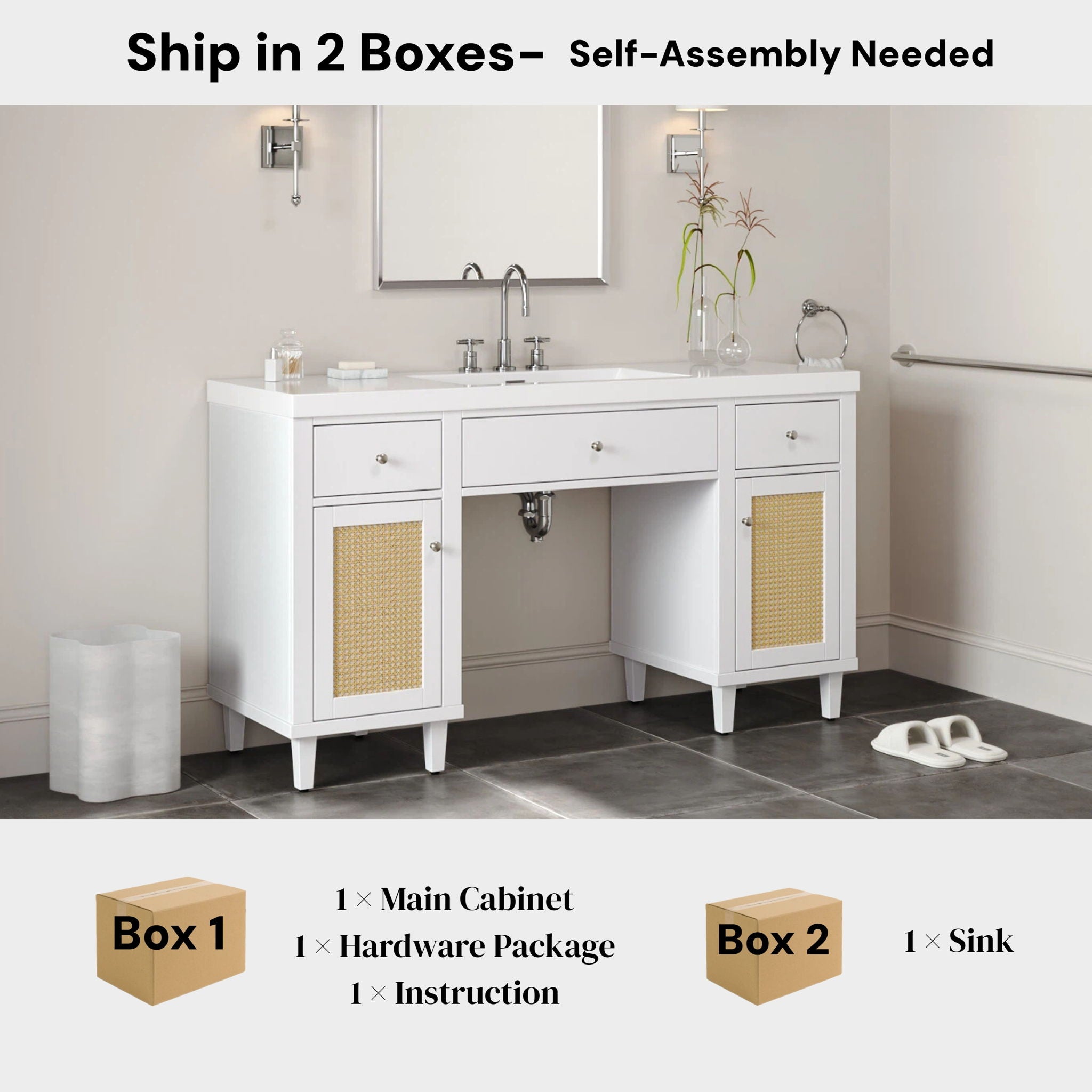 Bathroom Vanity With Sink, Spacious Storage Cabinet