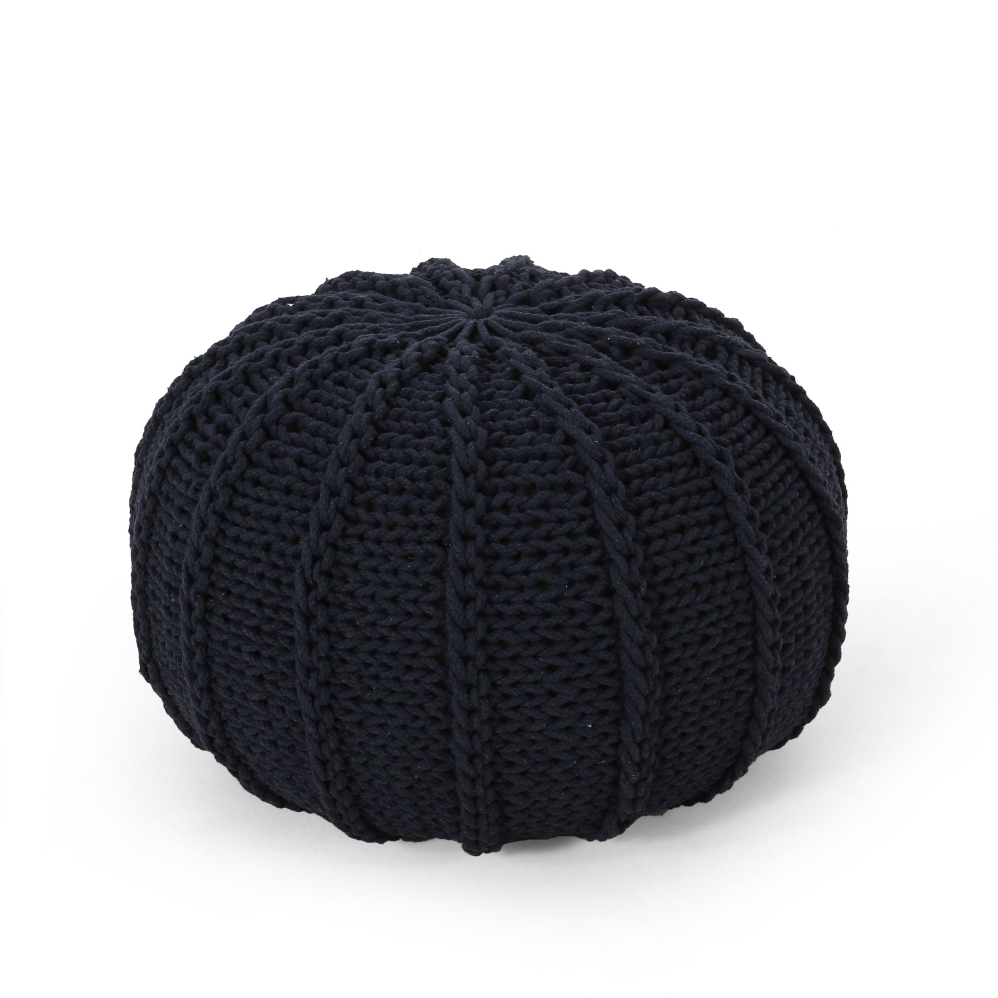Bordeaux - Knitted Round Pouf Ottoman And Floor Cushion