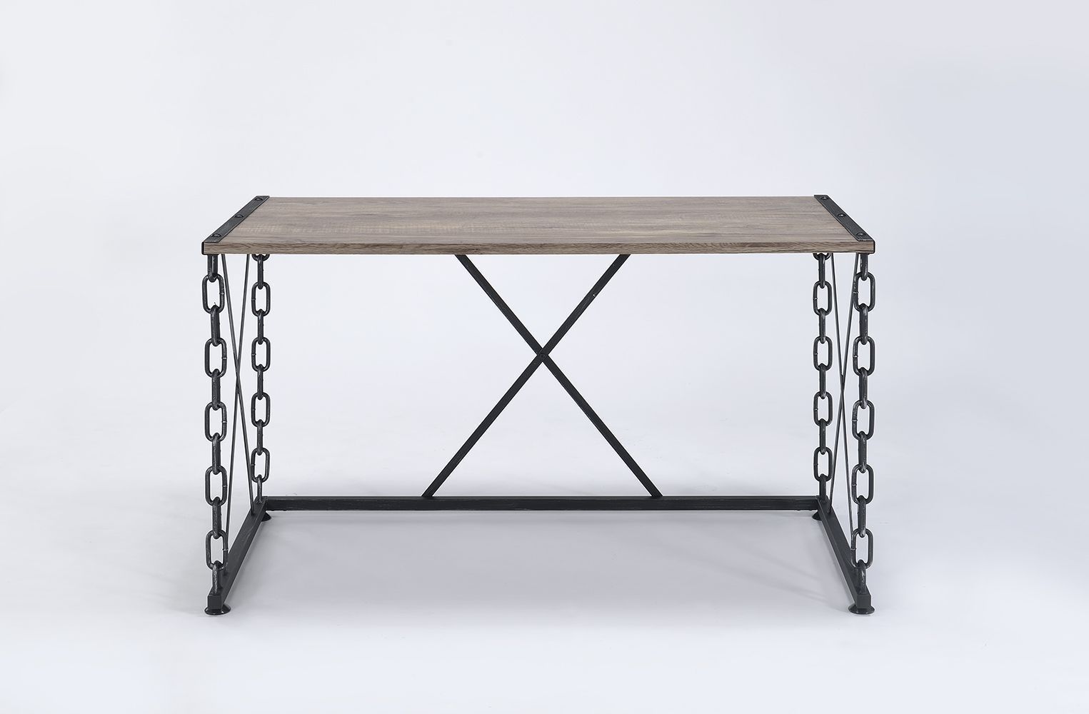Jodie - Console Table - Rustic Oak / Antique Black