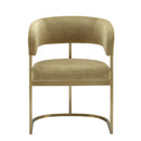 Modrest Sebastian - Modern Brown Fabric + Antique Brass Dining Chair