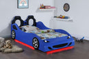 Cruiser Wood  LED Race Car Bed Blue