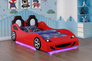 Cruiser Wood  LED Race Car Bed Blue