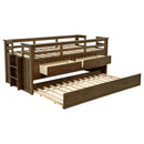Carlsbad Wood  Captains Bed With Trundle Medium Brown