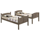 Flynn Wood  Bunk Bed with Mattress Weathered Brown