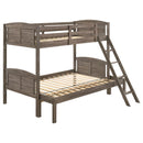 Flynn Wood  Over  Bunk Bed Weathered Brown