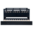 Carlsbad Wood  Captains Bed With Trundle Medium Brown