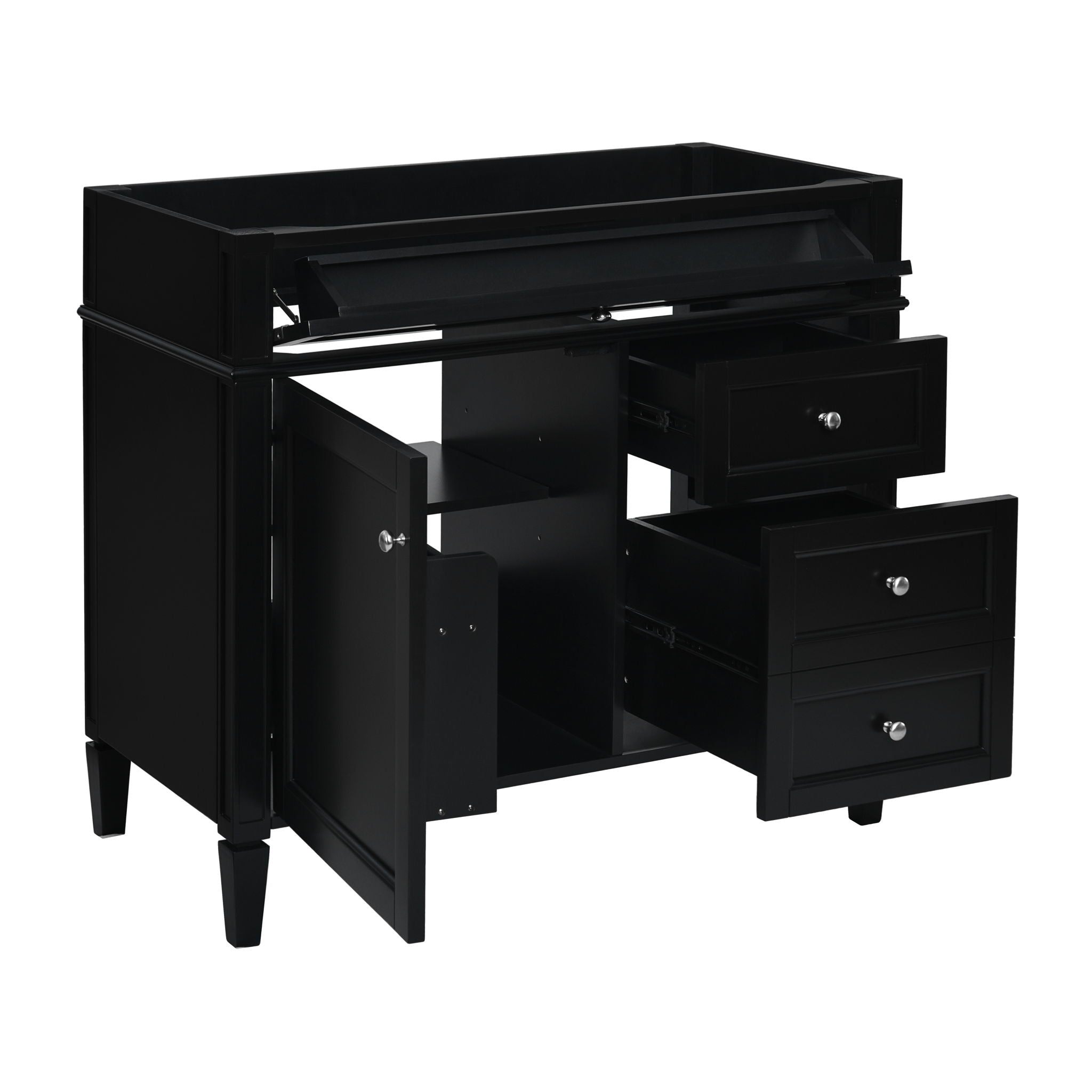 Bathroom Vanity With 2 Drawers And Tip-Out Drawer, Storage Cabinet