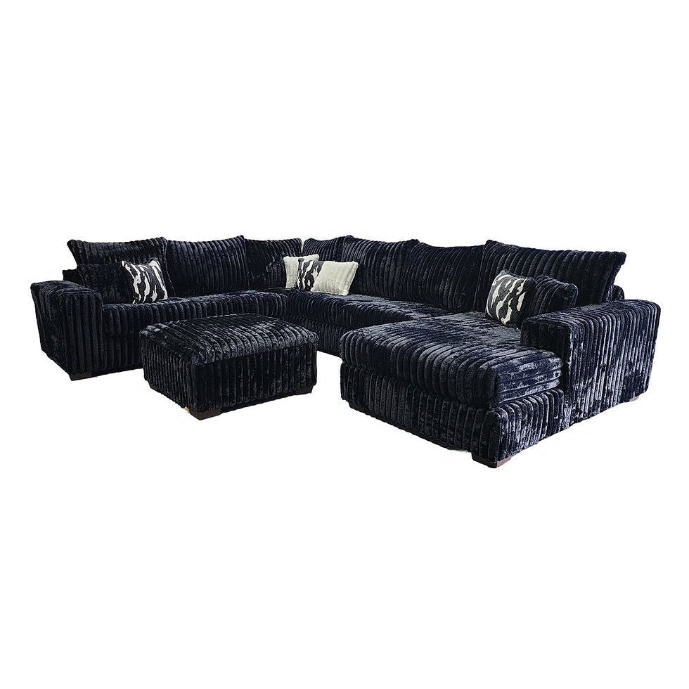 Mr. Fluffy Black Oversized Sectional