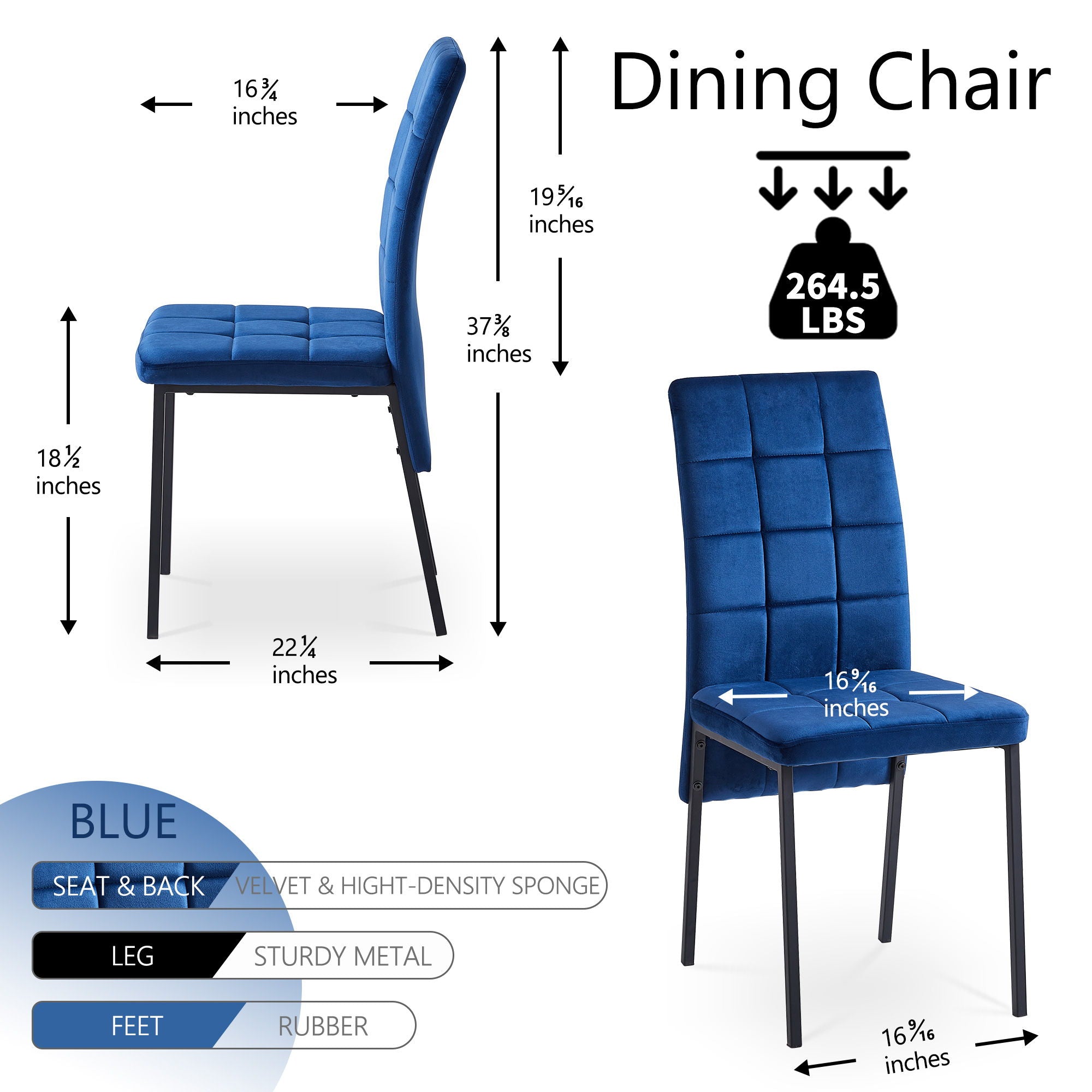 5 Piece Dining Set Including High Back Nordic Dining Chair & Creative Design Dining Table