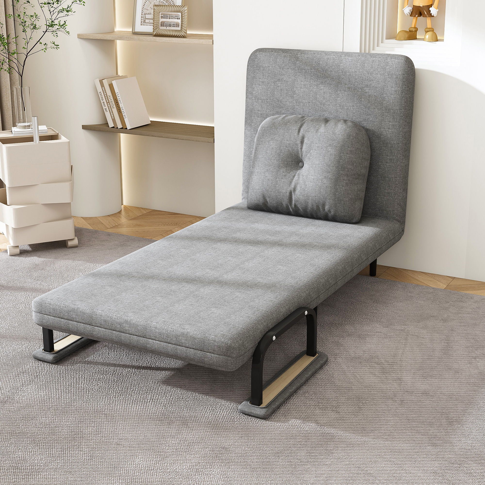 3 In 1 Convertible Folding Sofa Bed With Adjustable Backrest And Pillow