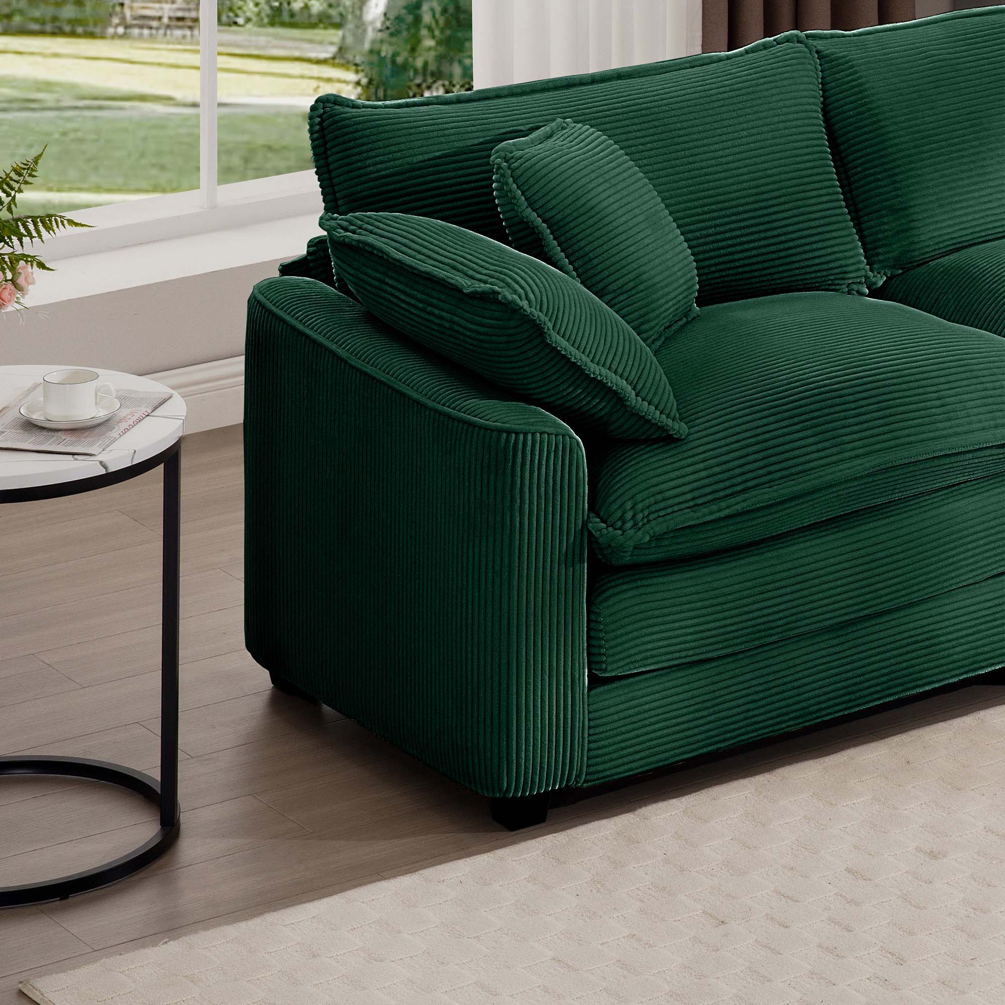 Modern Classic Fabric Single Chair Deep Seat Sofa With Pillow