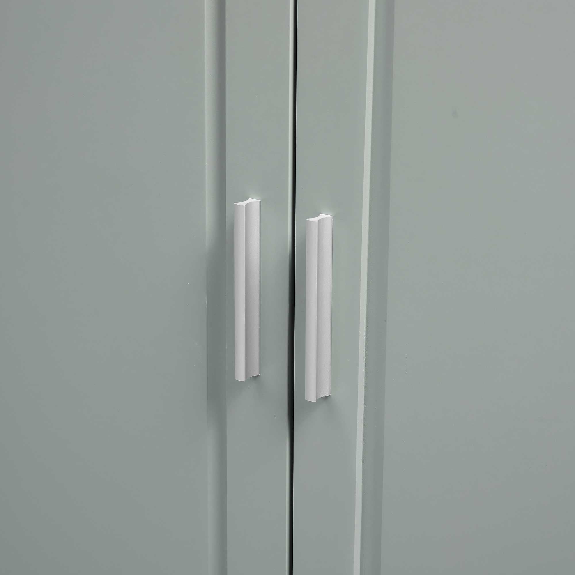 Tall And Wide Storage Cabinet With Doors For Bathroom Or Office, 3 Drawers - Gray