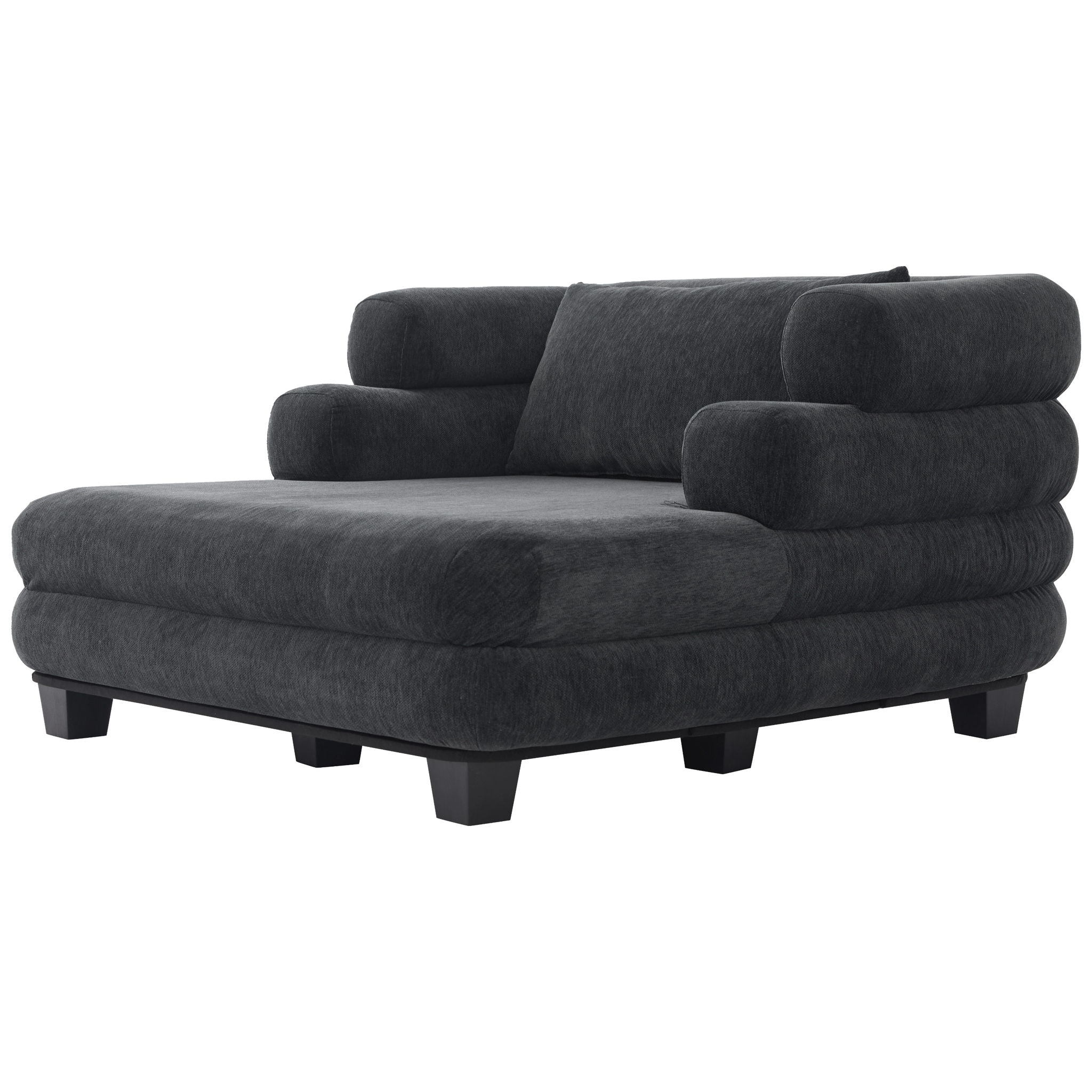 Oversized Chaise Lounge Sofa Bed With Deep Seat And Layered Armrests